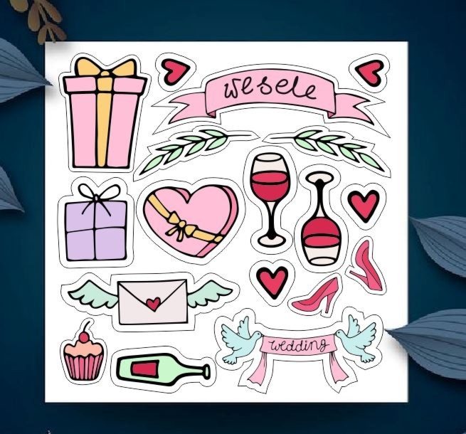 Naklejki do księgi gości, zestaw nr 1