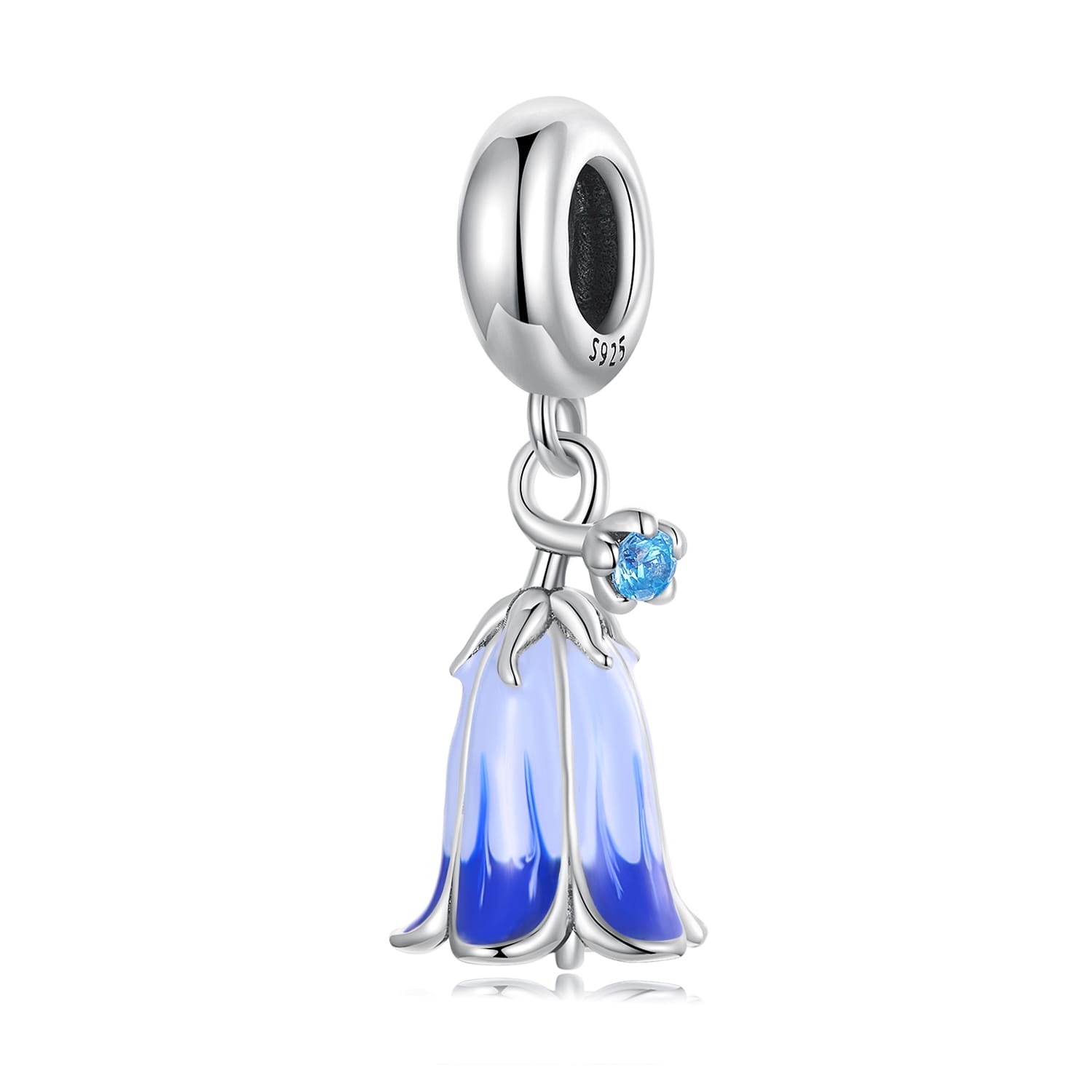 Kwiat dzwoneczek srebrny charms zawieszka srebro 925