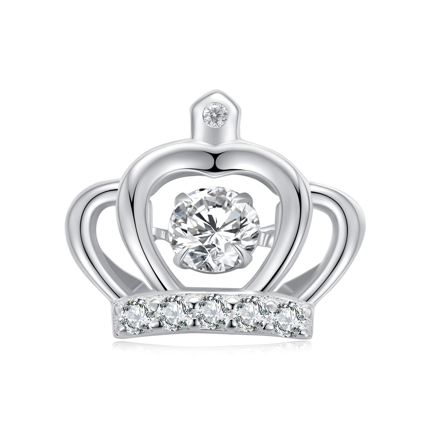 Srebrna korona z kryształami srebrny charms koralik beads