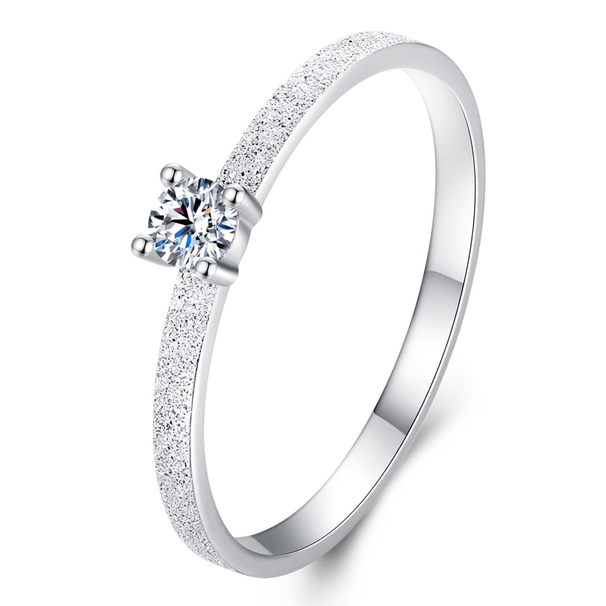 Srebrny pierścionek z Moissanitem 0,1 ct i brokatem srebro 925 rozmiar R14