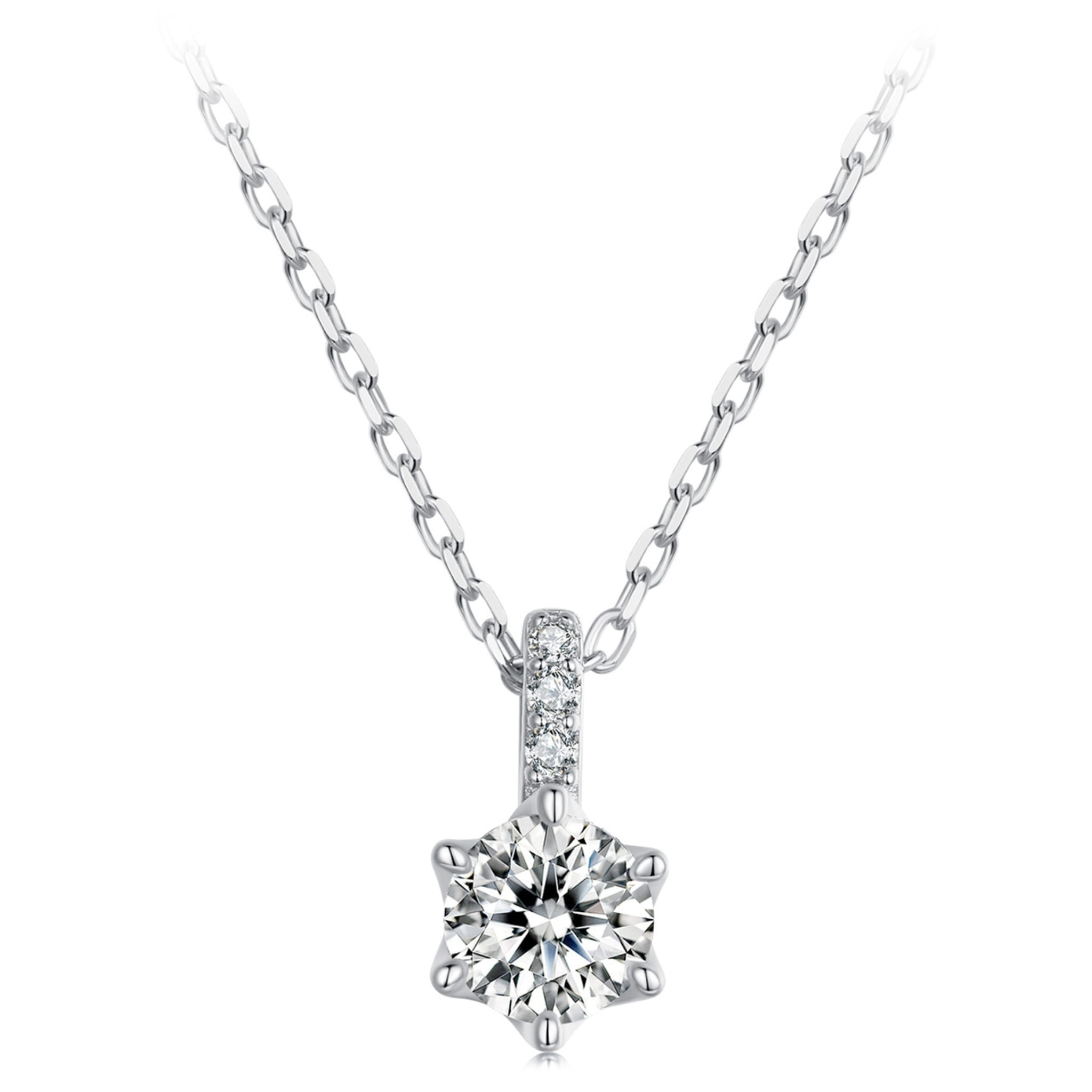 Srebrny naszyjnik Moissanit 0,5 ct srebro 925 rozmiar S