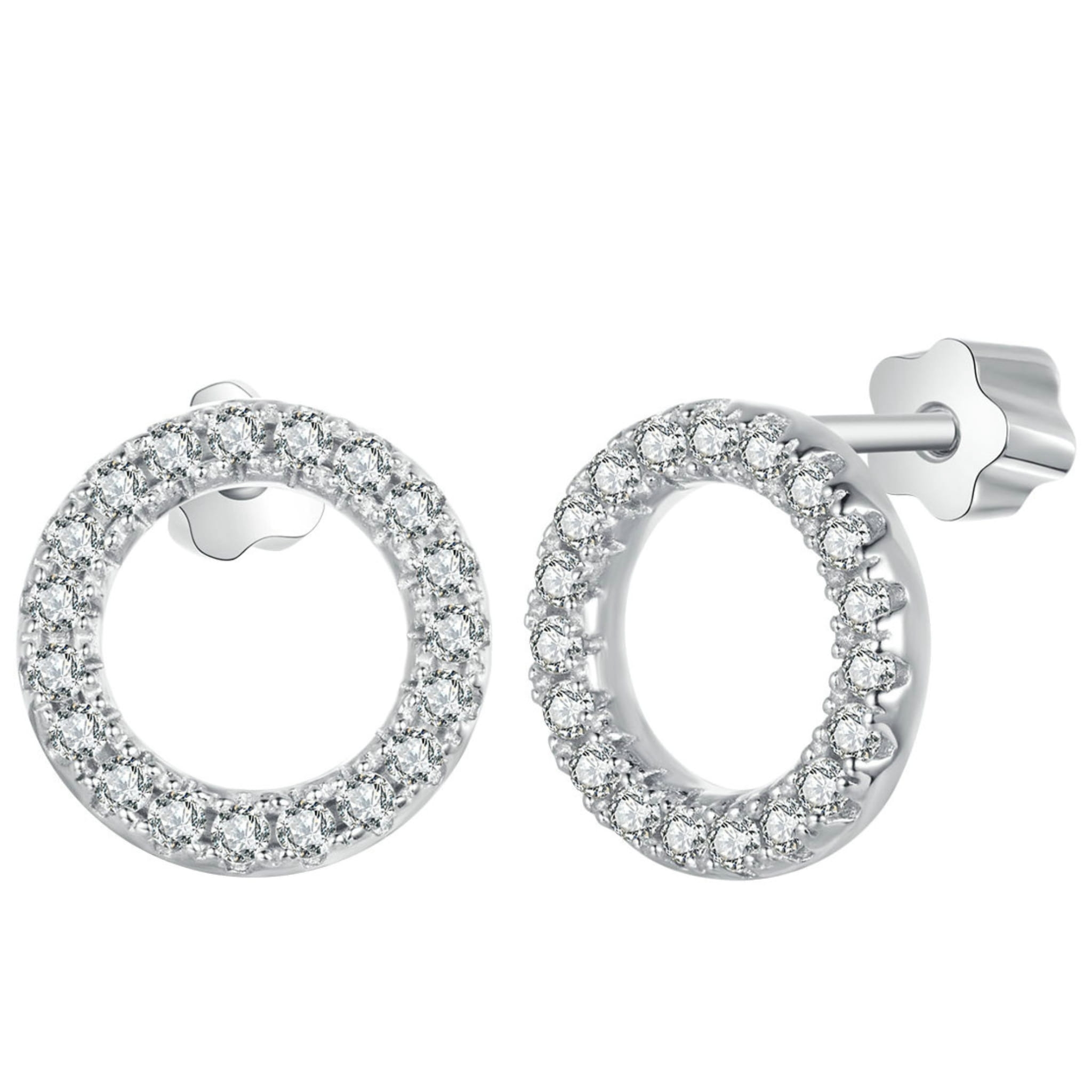 Srebrne kolczyki sztyfty zakręcane Moissanity 0,009 ct srebro 925
