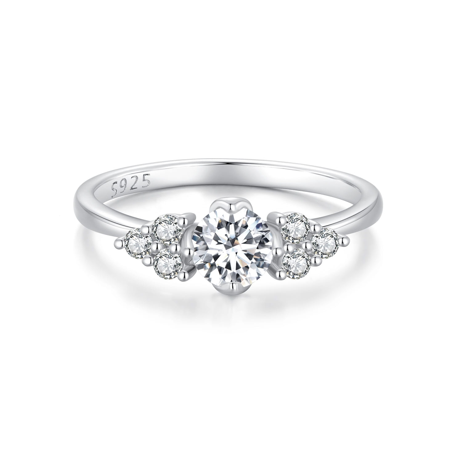 Srebrny pierścionek R12 Moissanit 0,5ct srebro 925
