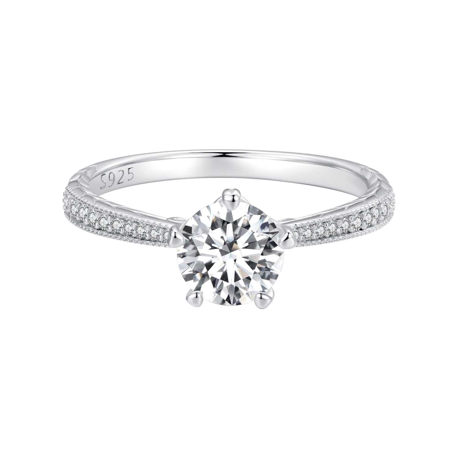 Srebrny pierścionek R18 Moissanit 1,0 ct srebro 925