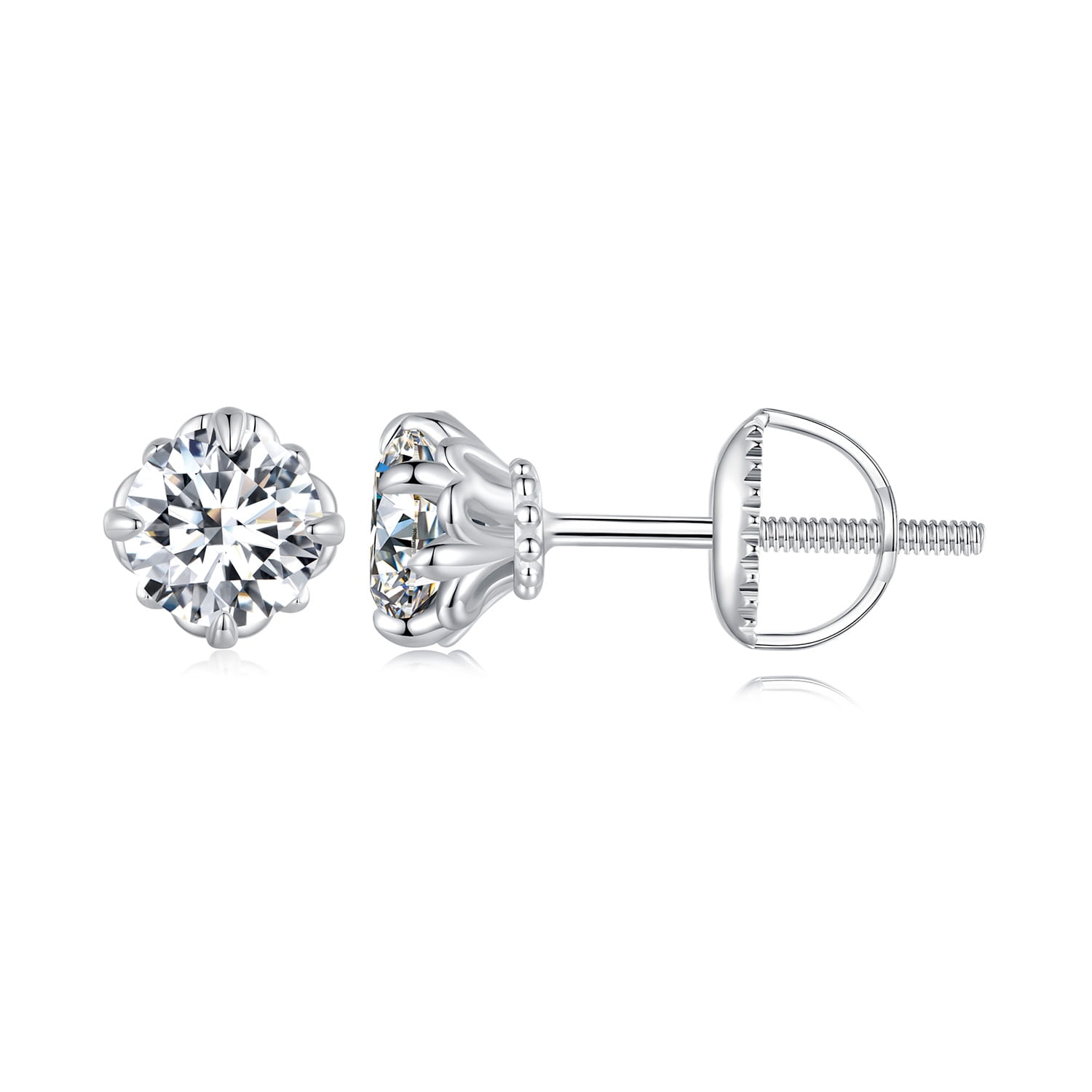 Srebrne kolczyki Moissanity 0,5 ct sztyfty srebro 925
