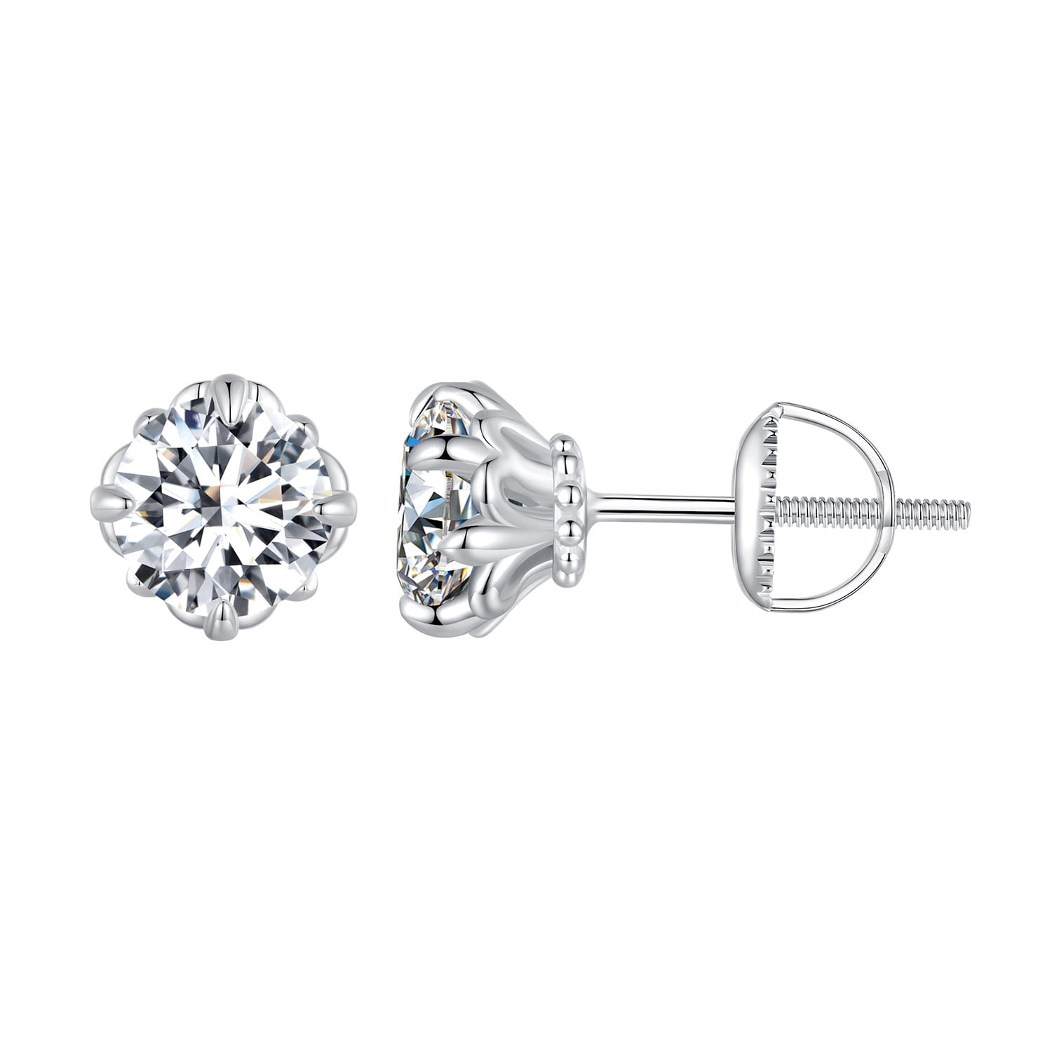 Srebrne kolczyki Moissanity 1,0 ct sztyfty srebro 925
