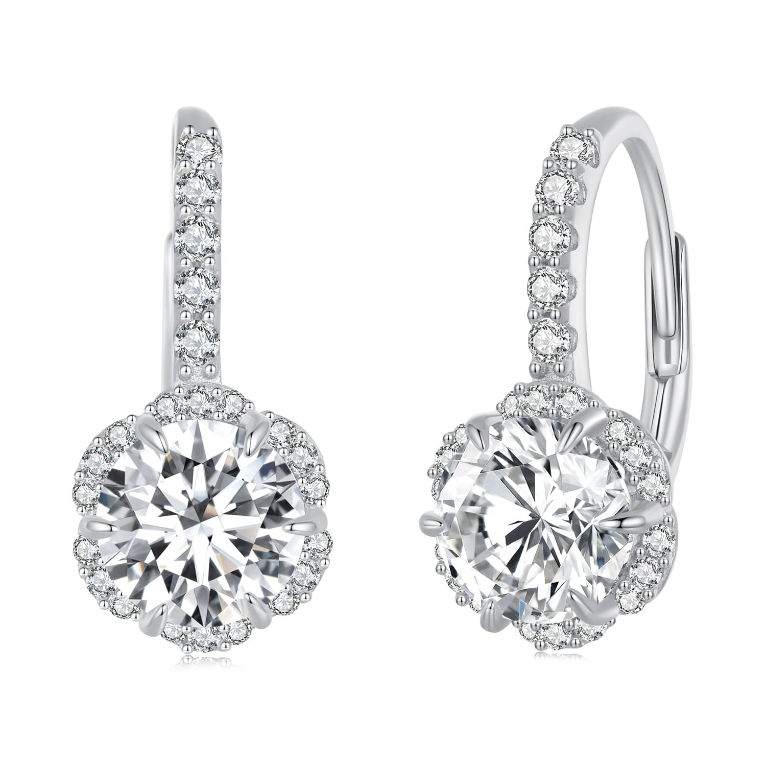 Kolczyki Moissanit 1,0 ct srebro 925 bigiel angielski