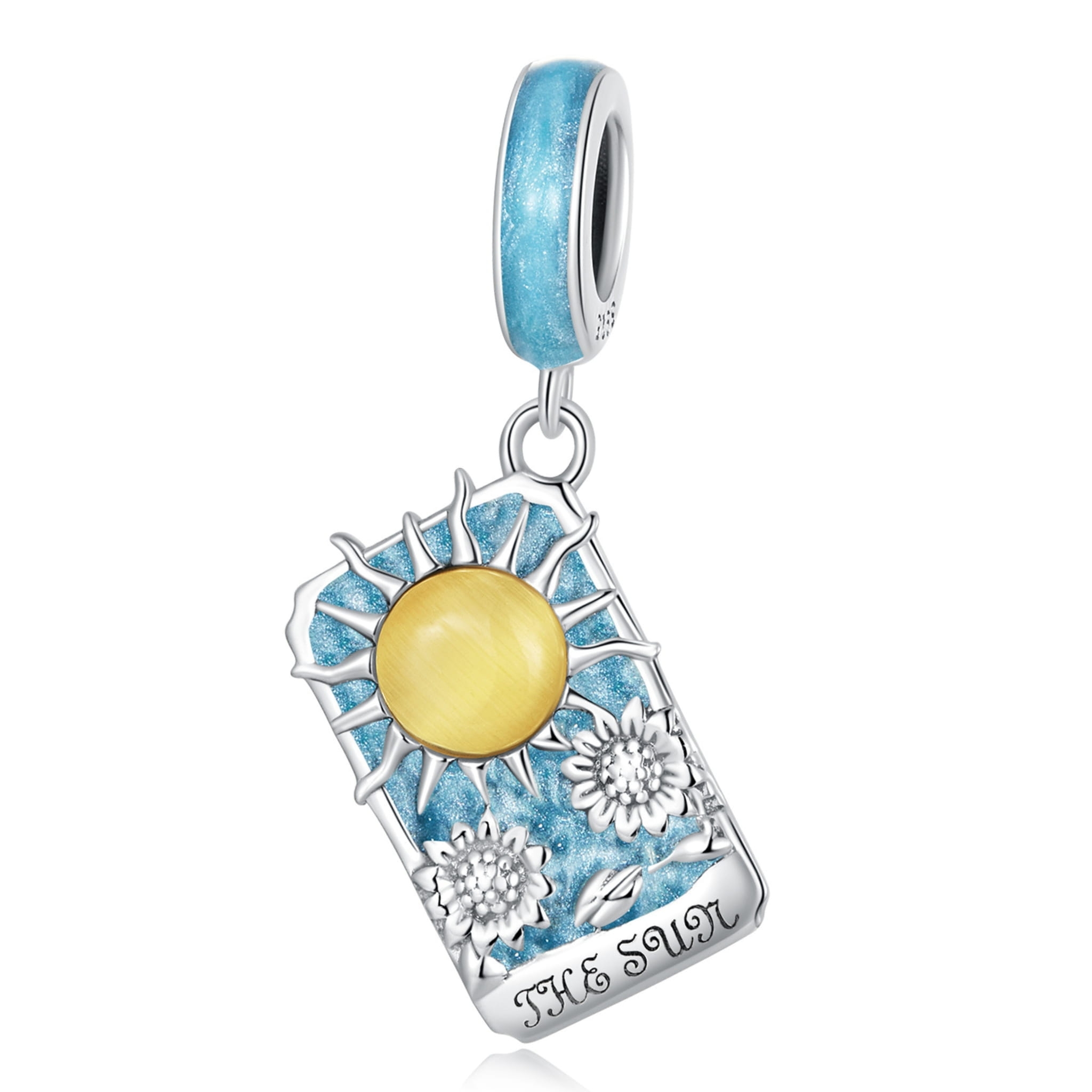 Karta Tarota słońce charms srebro 925 zawieszka do bransoletki