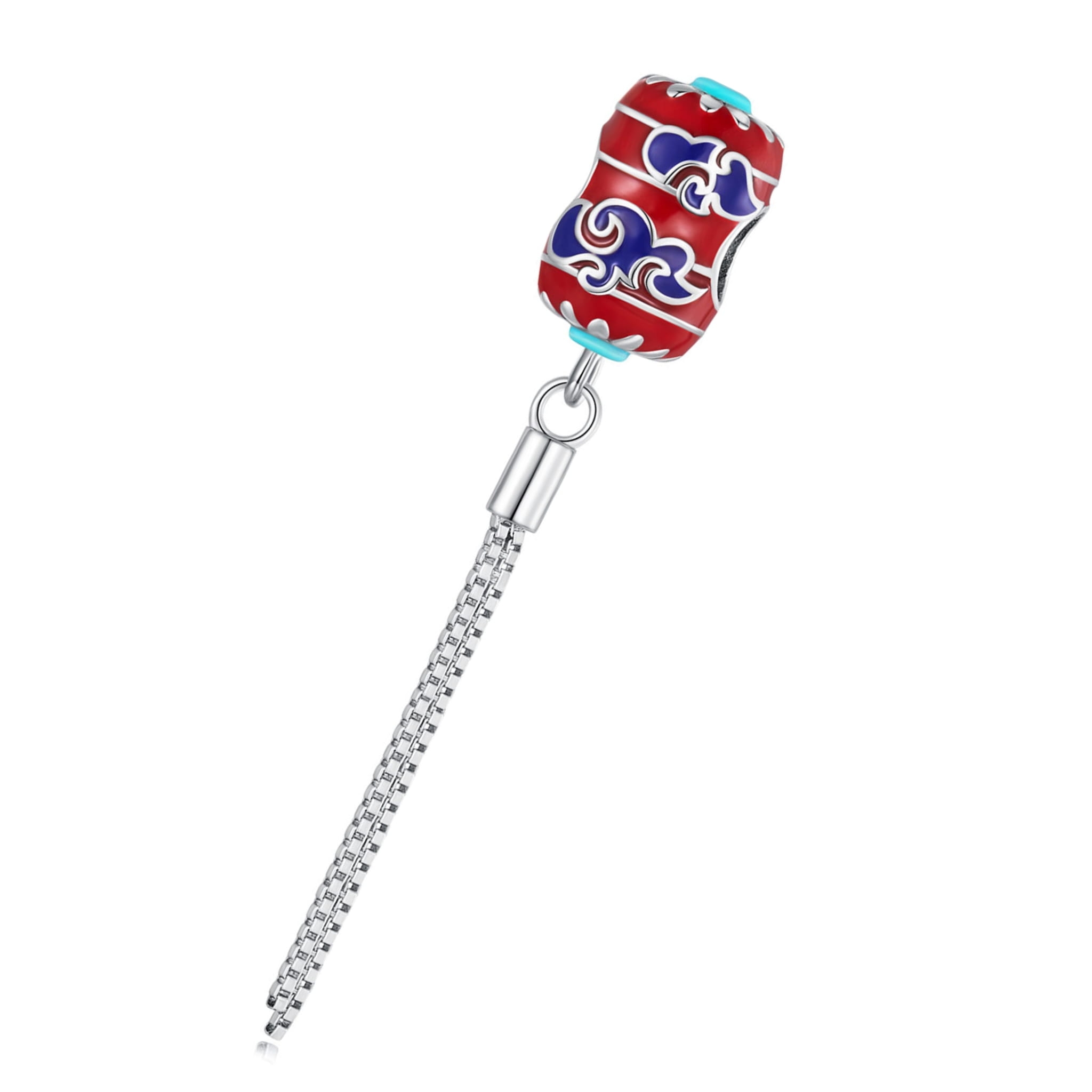 Chiński kolorowy lampion charms koralik beads srebro 925