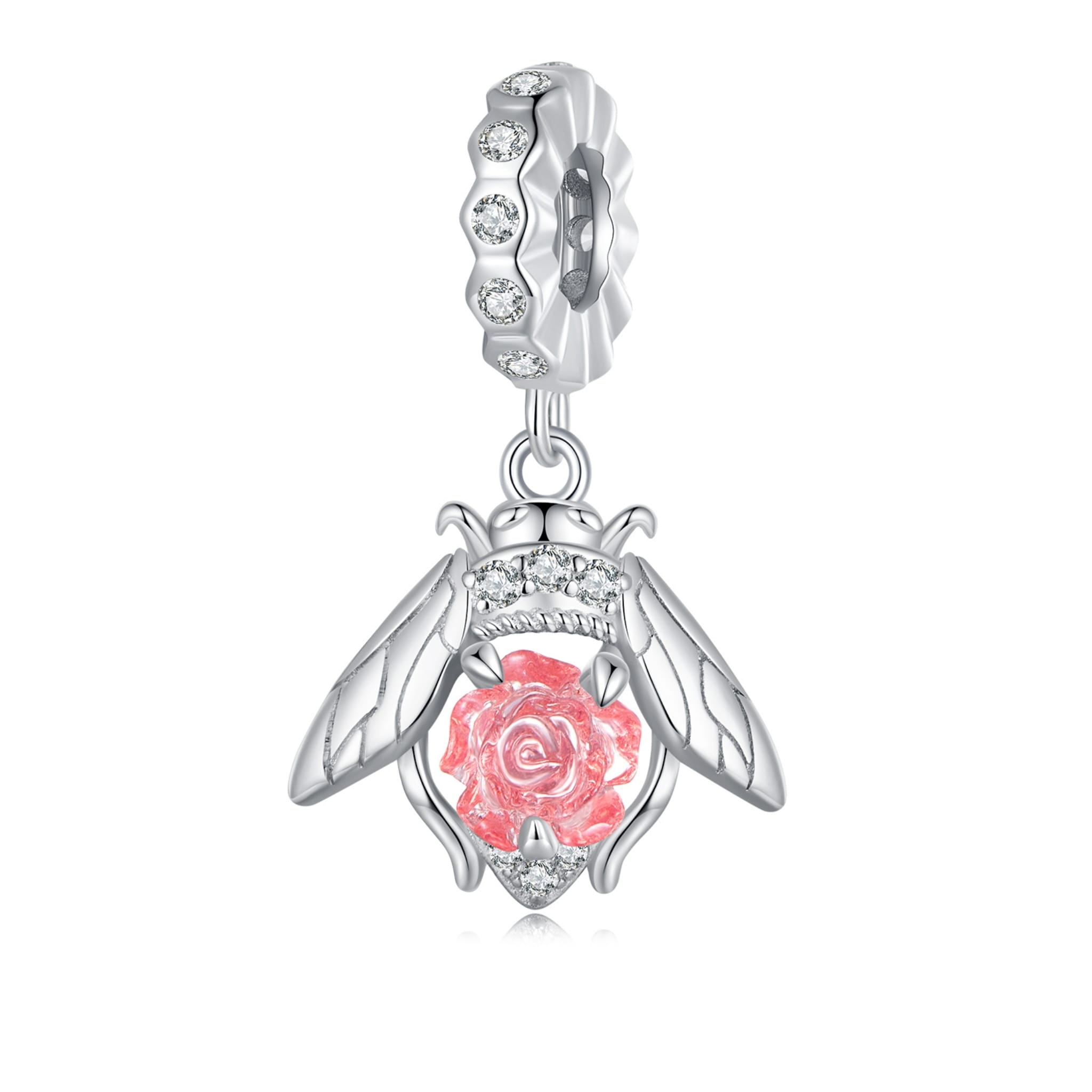 Srebrna pszczoła zmieniająca kolor srebrna zawieszka charms