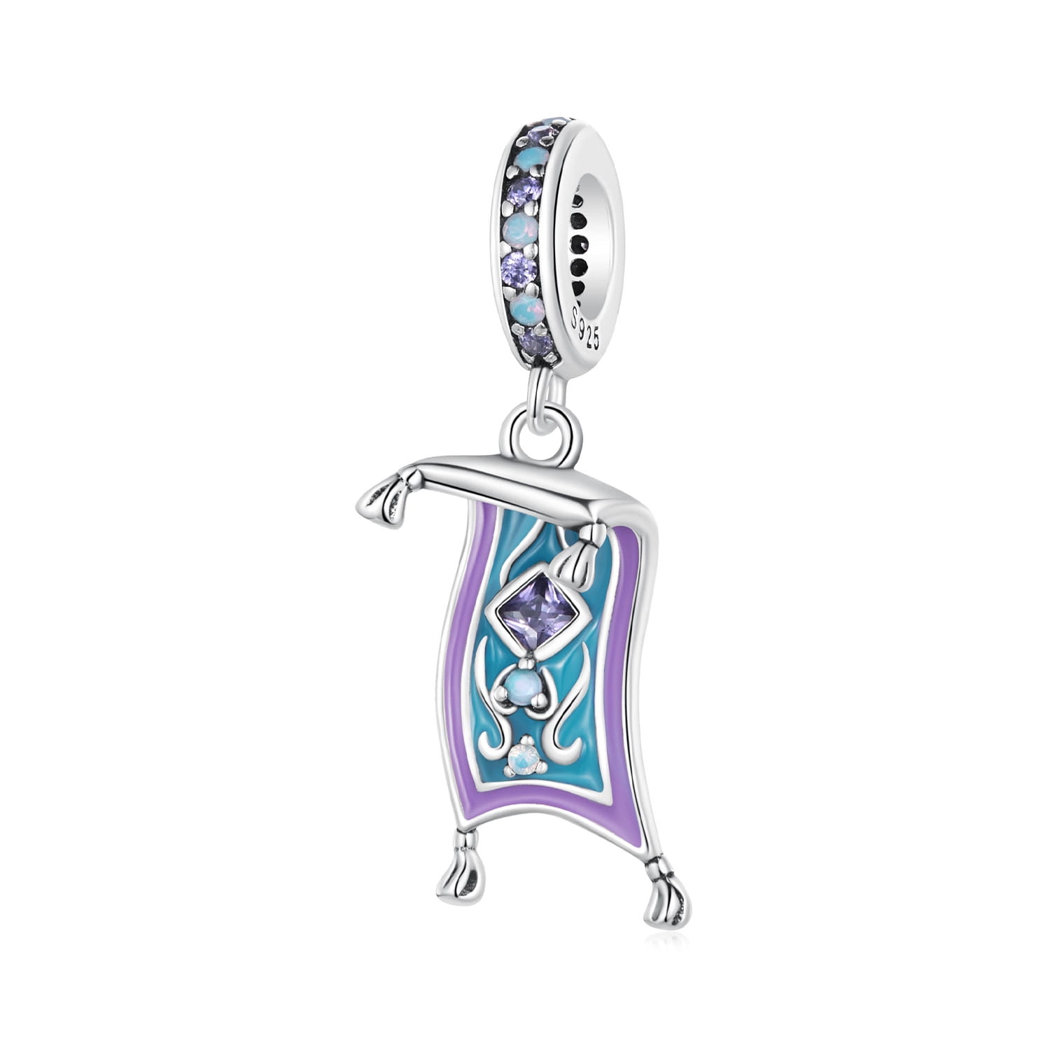 Latający dywan Aladyna srebrny charms zawieszka beads