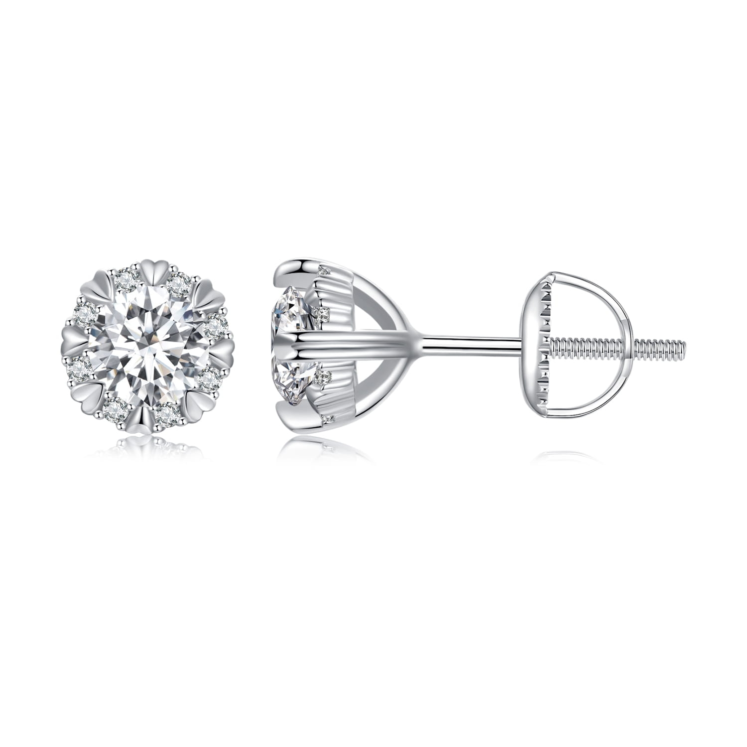 Srebrne kolczyki Moissanity 0,5 ct sztyfty srebro 925