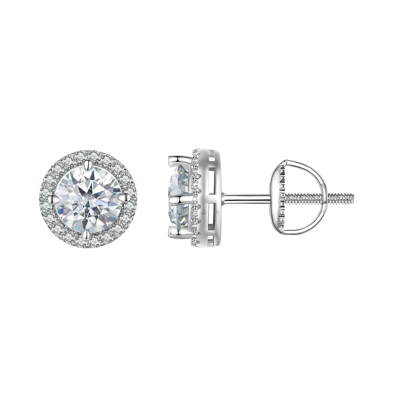 Srebrne kolczyki Moissanity 0,5 ct sztyfty srebro 925