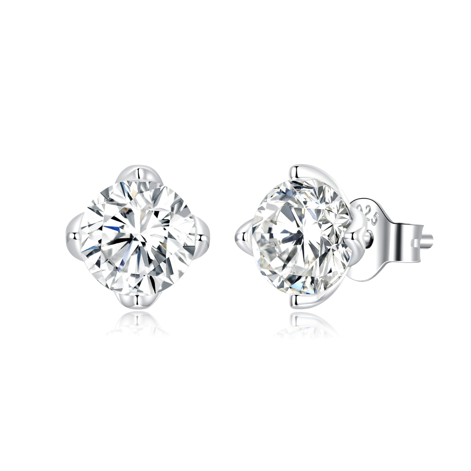 Srebrne sztyfty kolczyki Moissanity 0,5 ct srebro 925