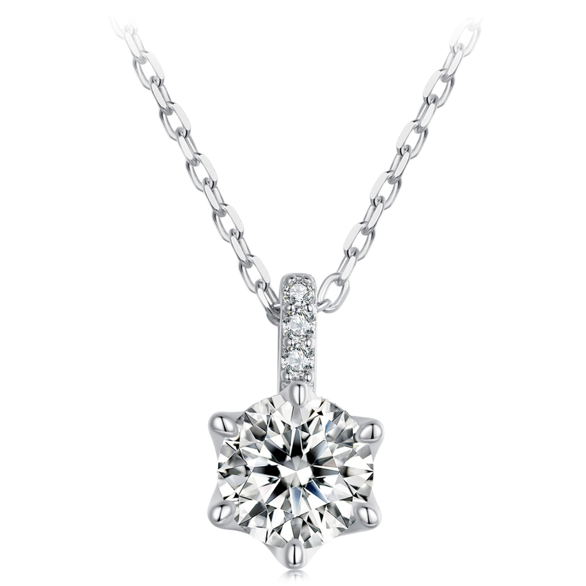Srebrny naszyjnik Moissanit 1,0 ct srebro 925 rozmiar L