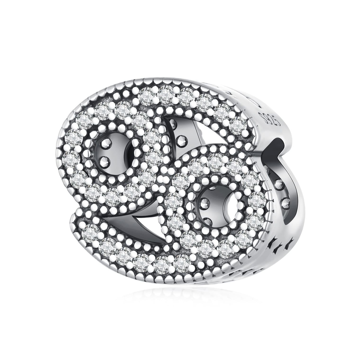 Rak znak zodiaku srebrny charms koralik beads