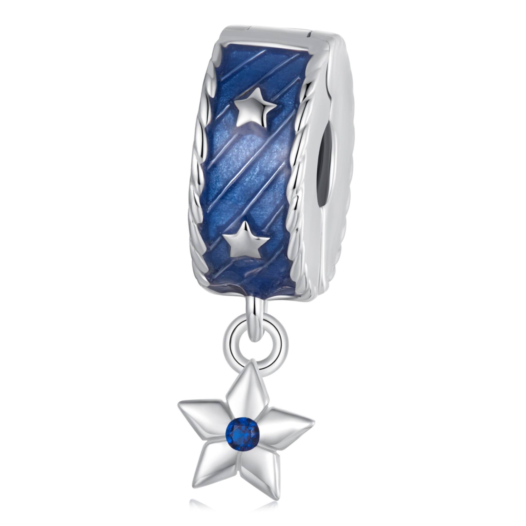 Spinka z gwiazdką srebrny charms do bransoletki srebro 925