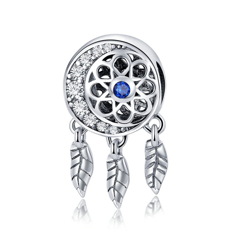 Łapacz snów w kryształy srebrny charms koralik beads srebro 925