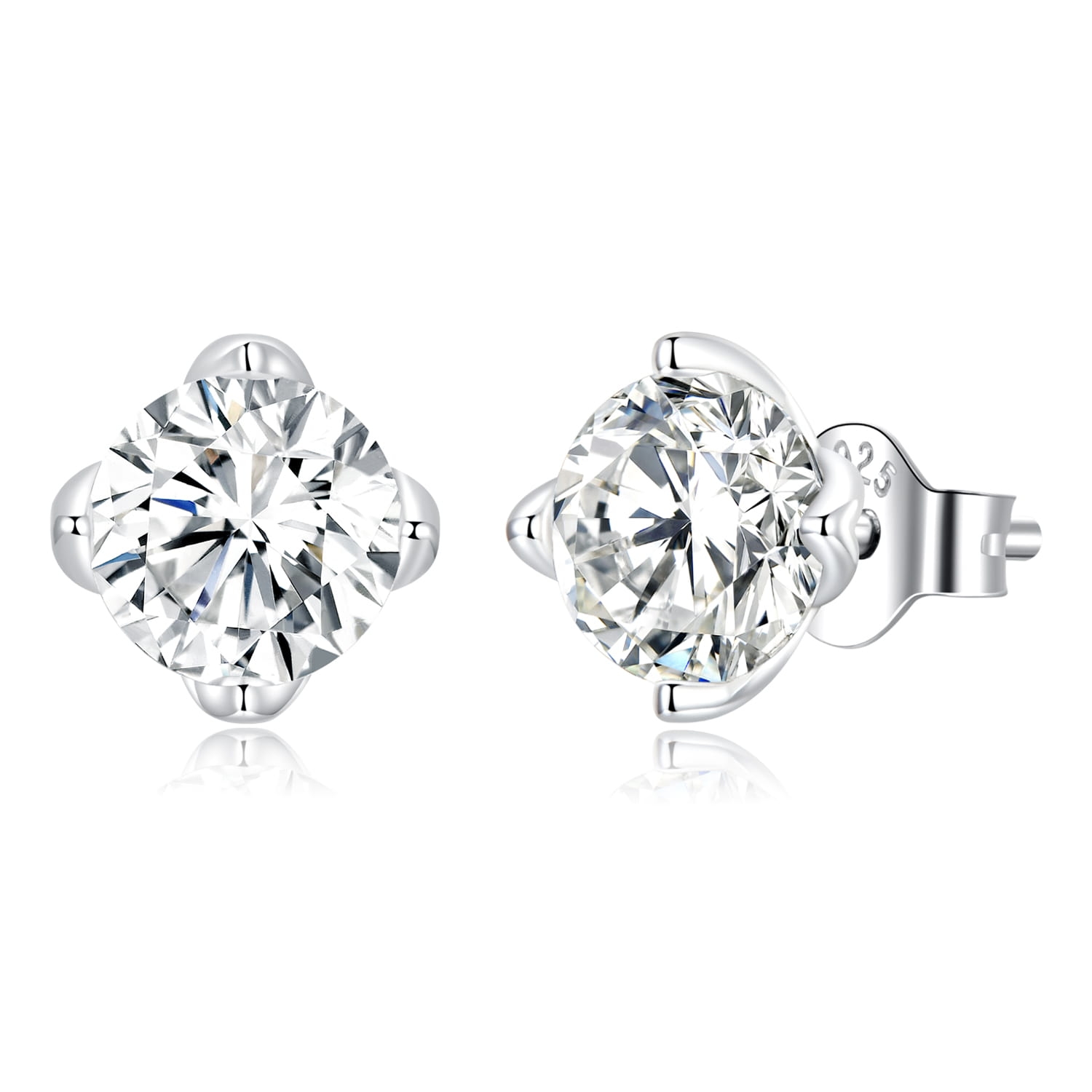 Srebrne sztyfty kolczyki Moissanity 1,0 ct srebro 925