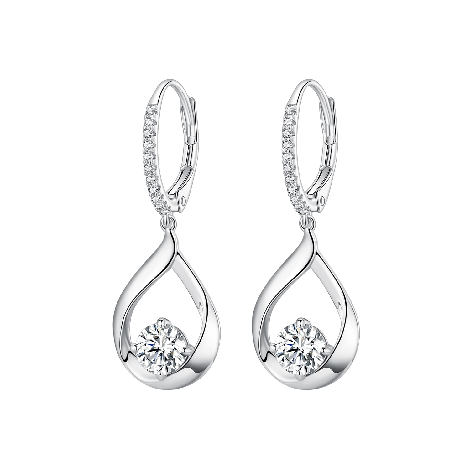 KM09 Kolczyki Moissanit 0,5 ct srebro 925 bigiel angielski
