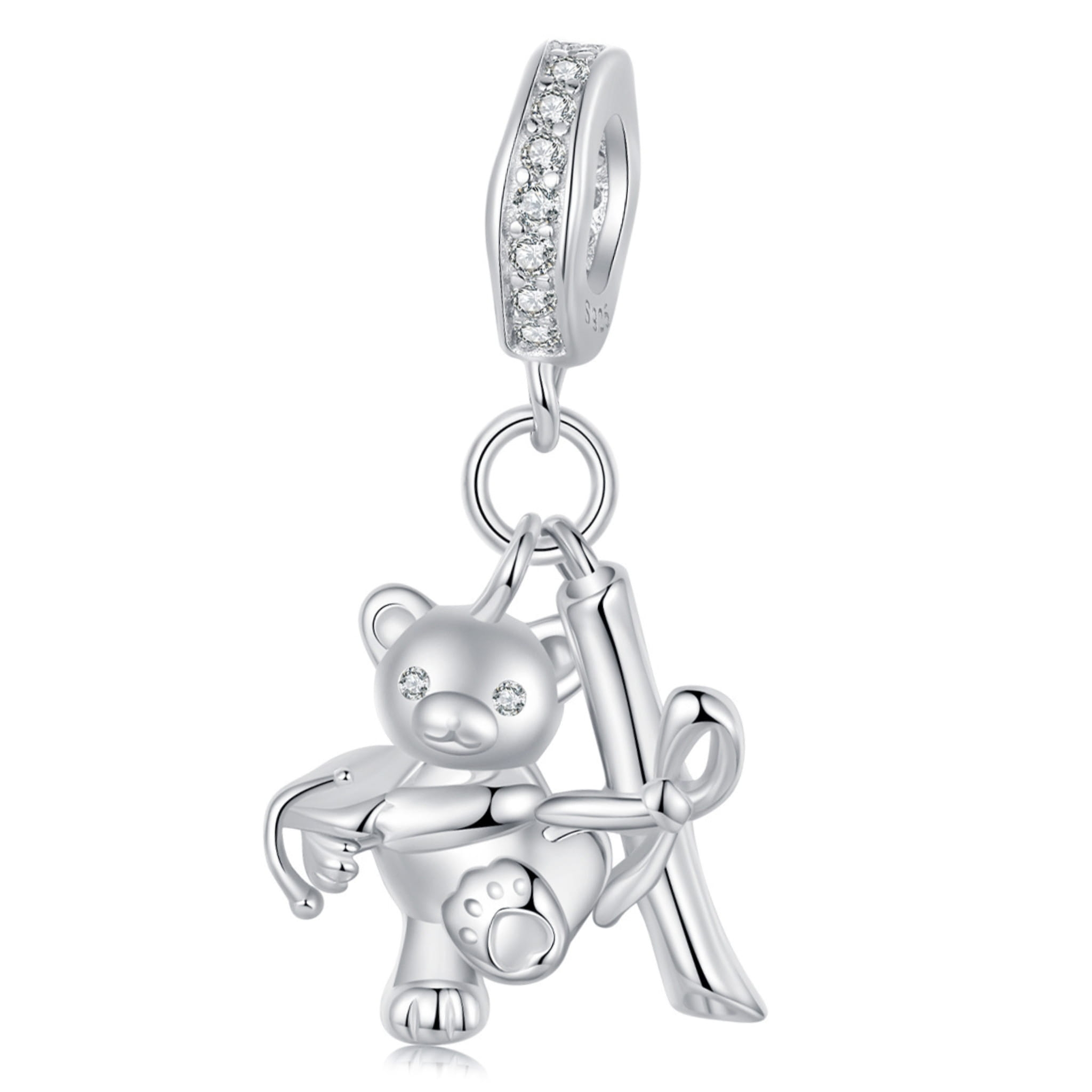 Miś z dyplomem charms srebrna zawieszka beads srebro 925