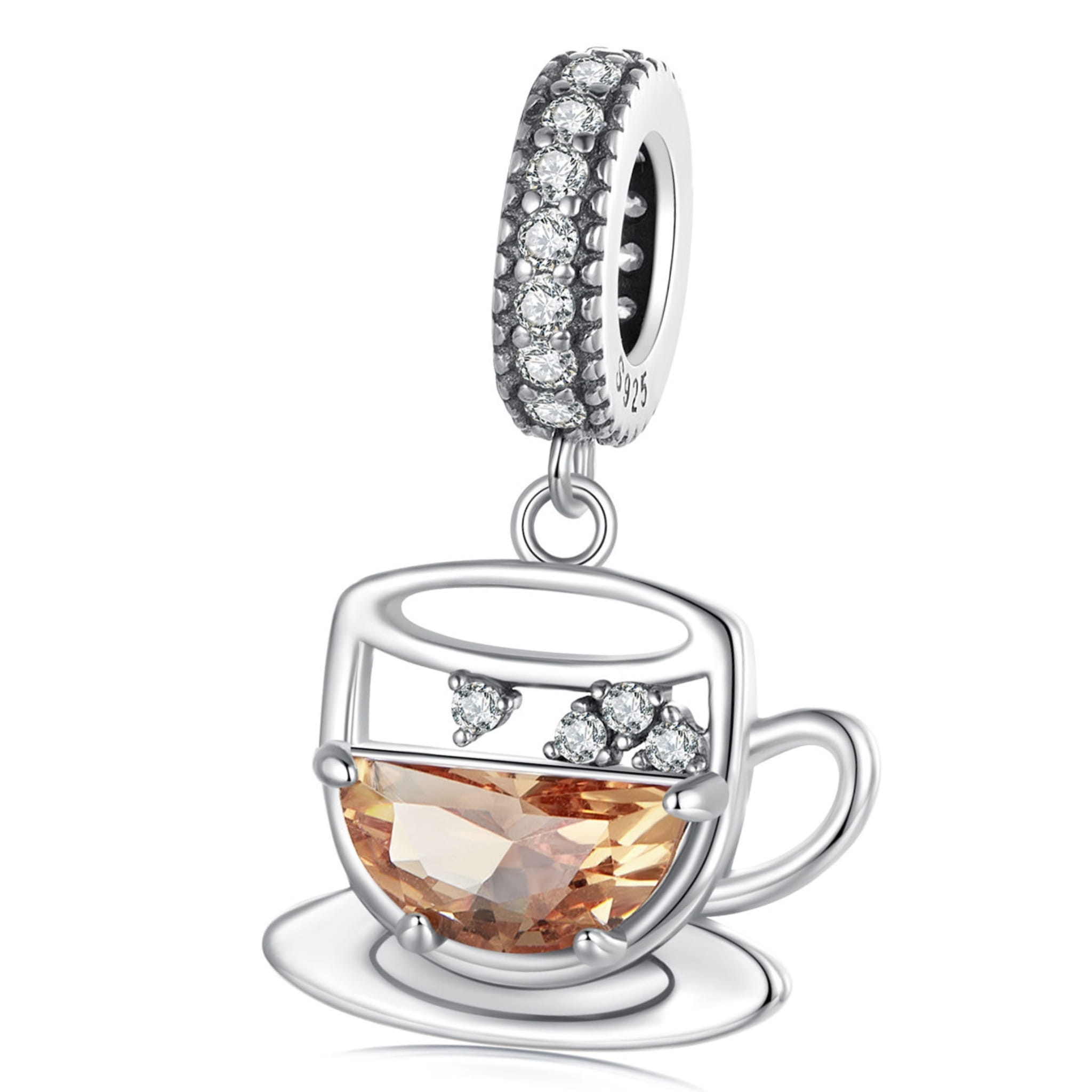 Filiżanka kawy srebrny charms zawieszka beads srebro 925