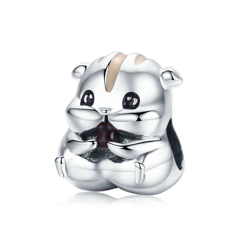 Uroczy chomiczek srebrny charms koralik beads srebro 925
