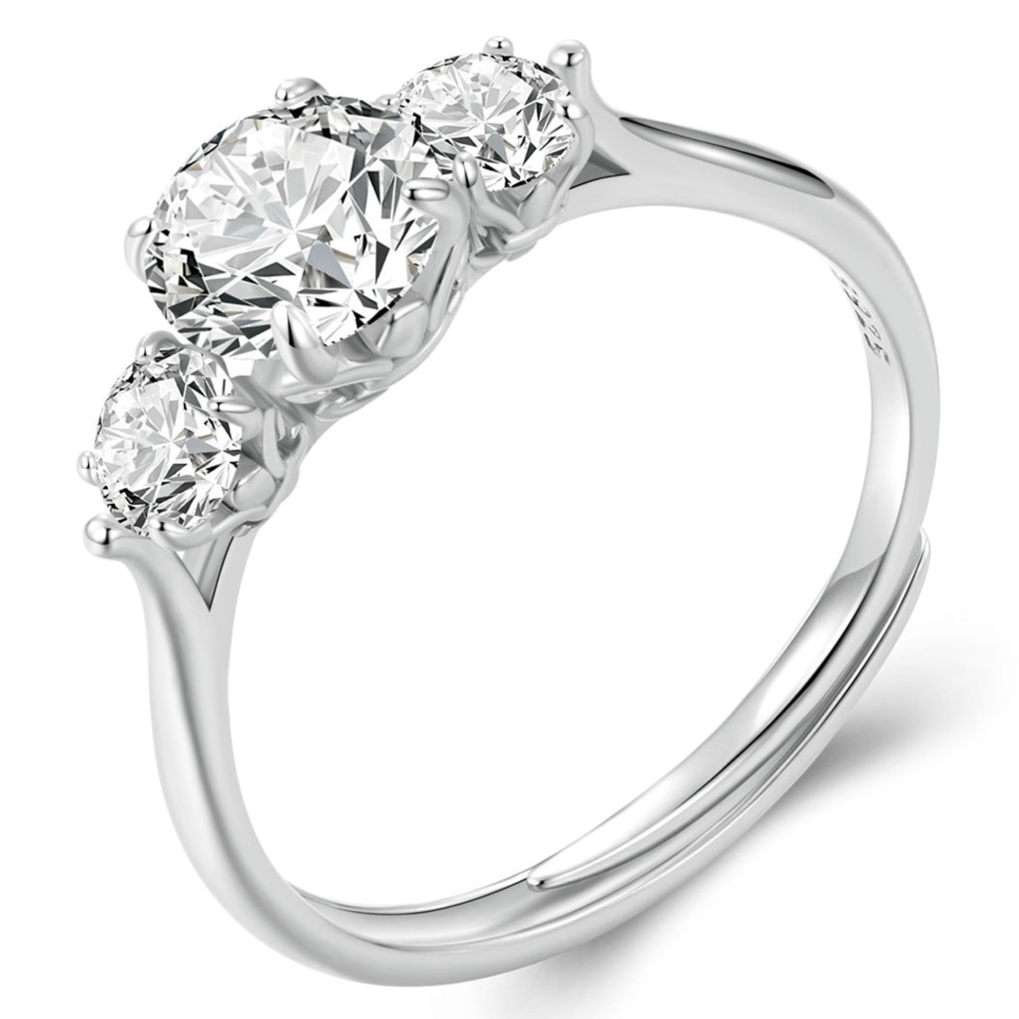 Srebrny regulowany pierścionek z Moissanitem 1,0 ct srebro 925