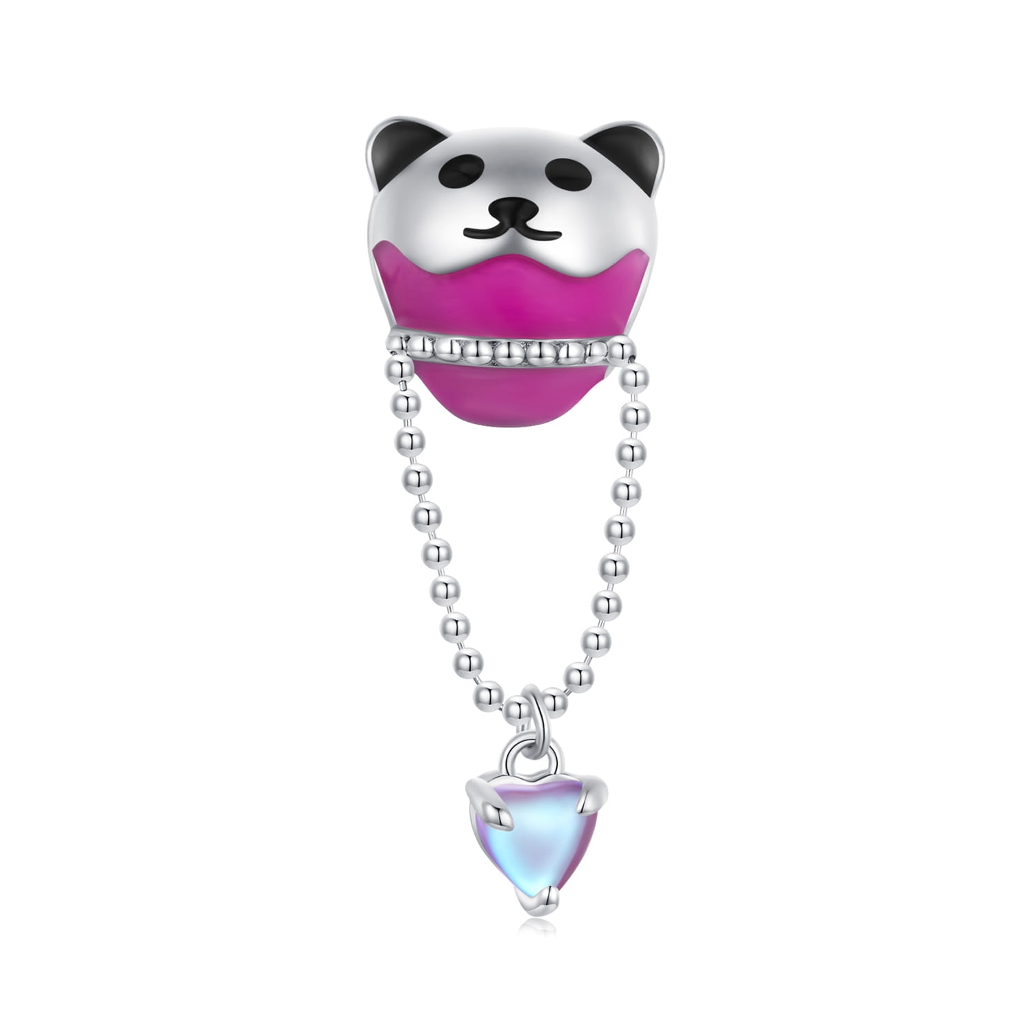 Balon miś srebrny charms koralik beads