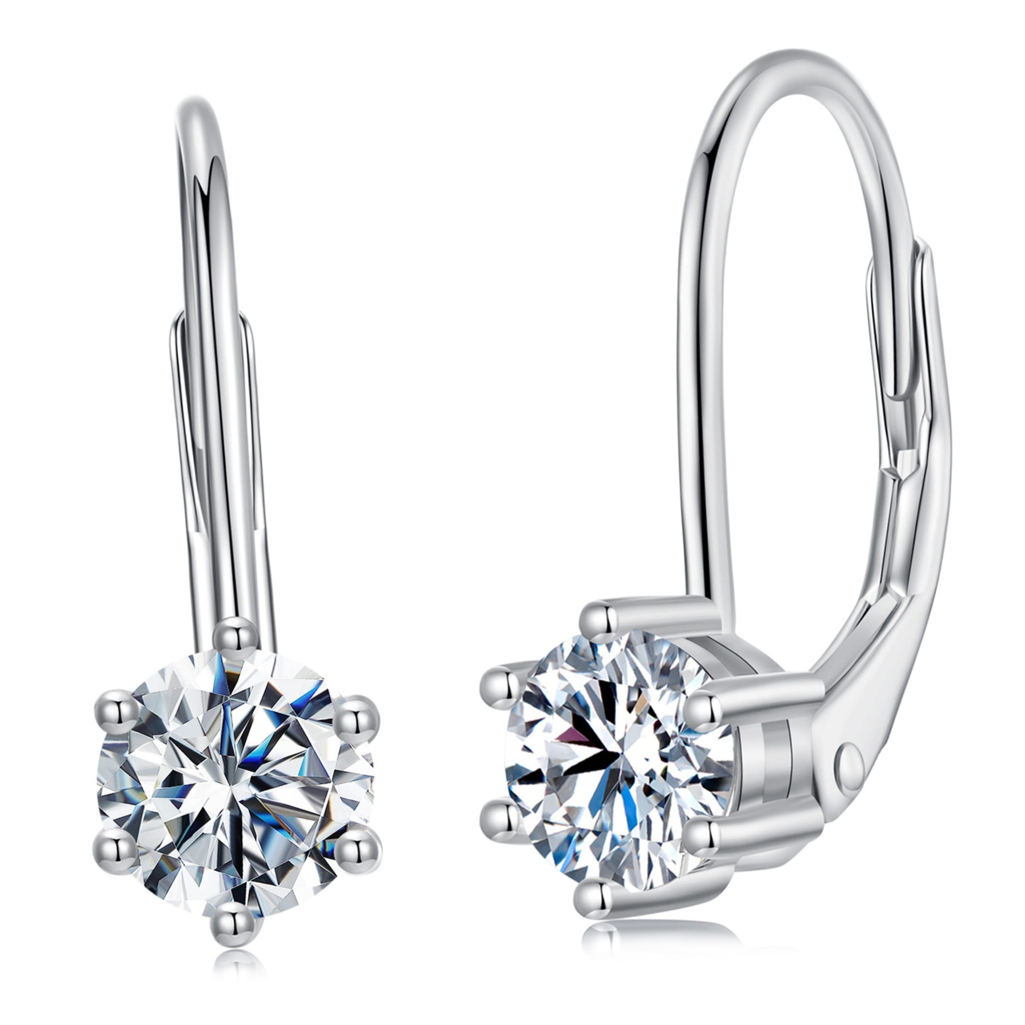 Eleganckie srebrne kolczyki z Moissanitami 0,5 ct bigle angielskie srebro 925