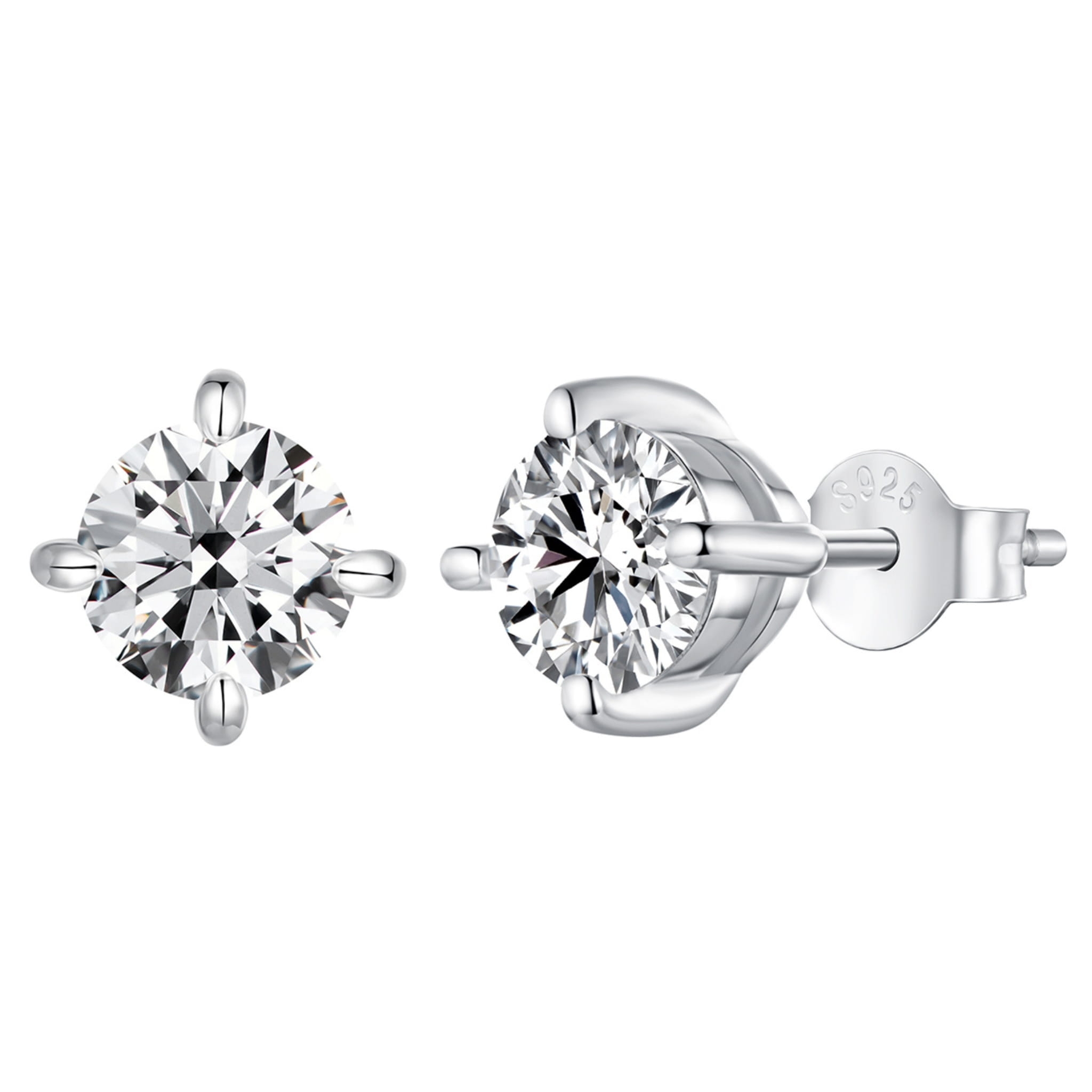 Srebrne kolczyki sztyfty Moissanity 6,5x6,5mm 1,0ct srebro 925 rozmiar L