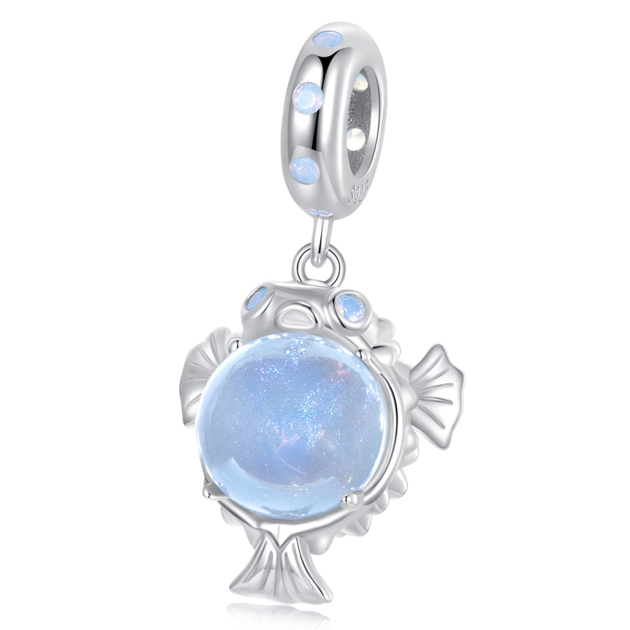 Rybka rozdymka fugu srebrny charms zawieszka beads srebro 925
