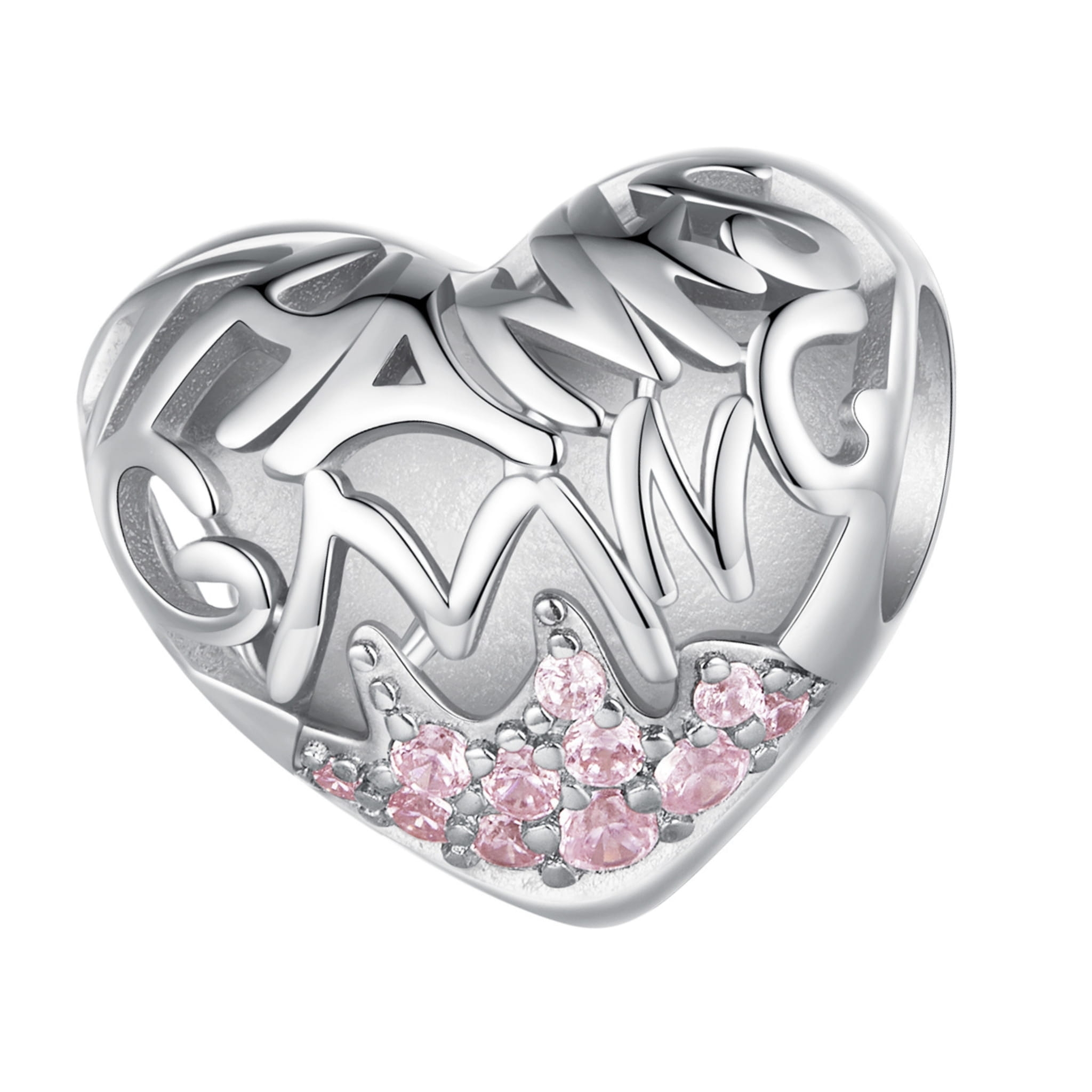 Serce dla ukochanej srebrny charms koralik beads