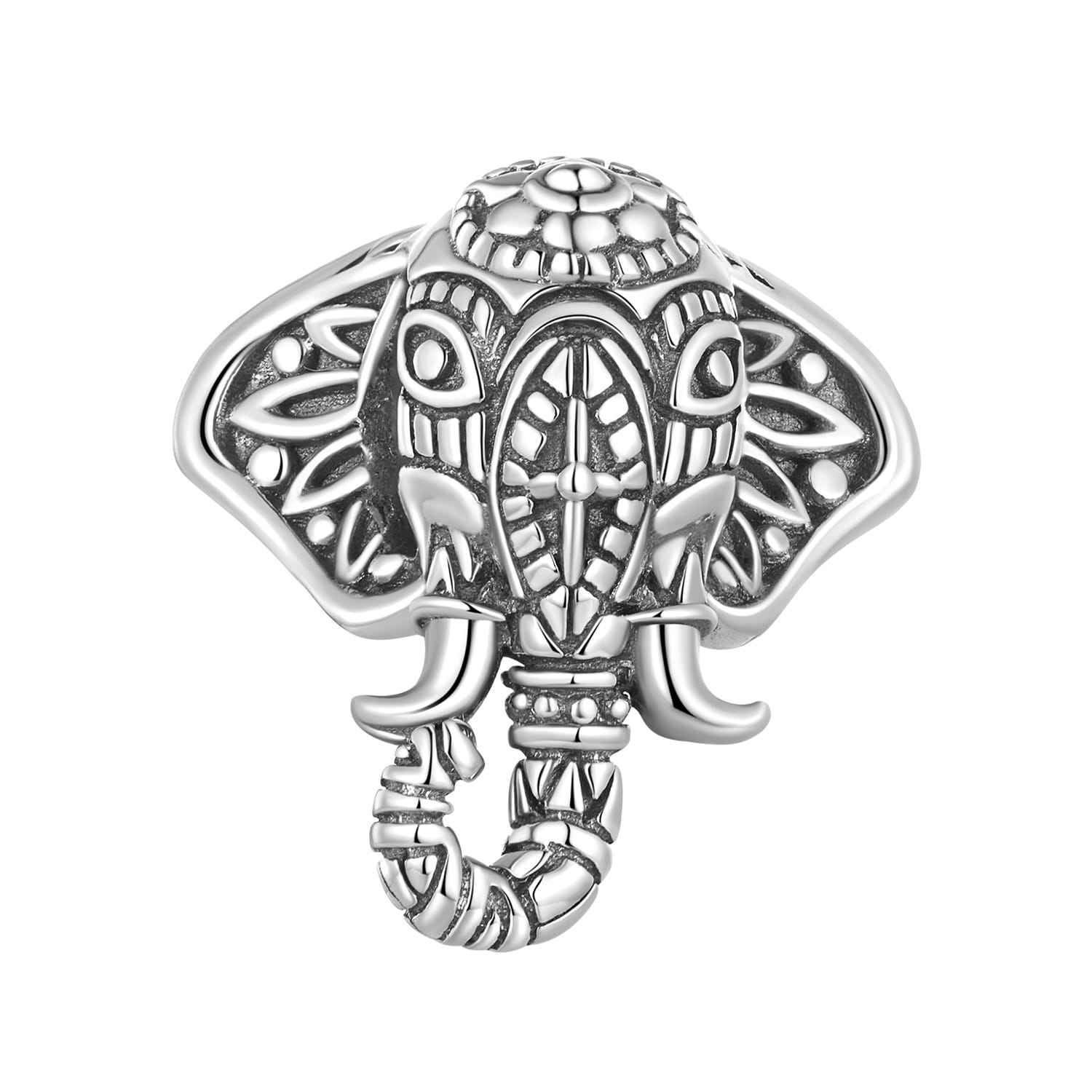 Hinduski bóg Ganesa słoń srebrny charms koralik beads