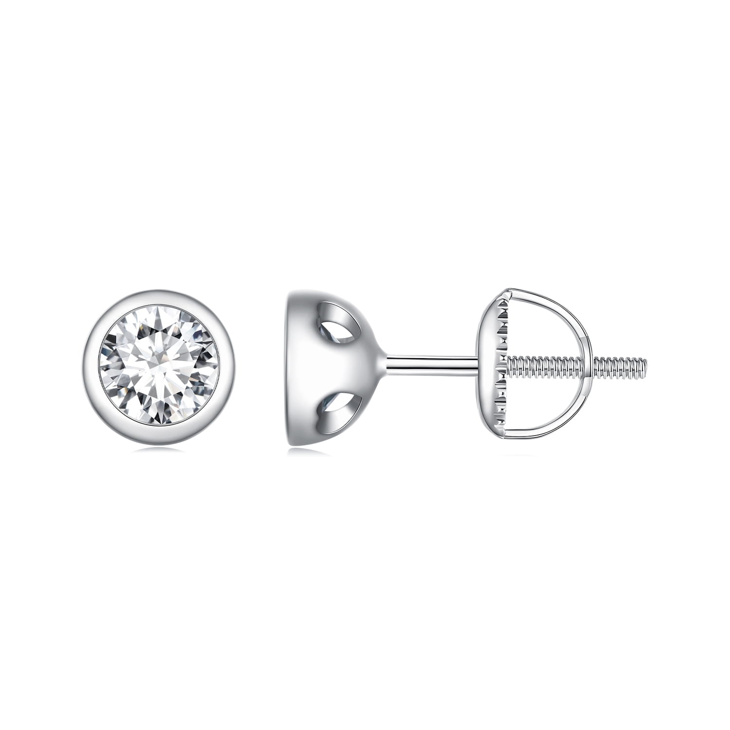 Srebrne kolczyki Moissanity 0,5 ct sztyfty srebro 925