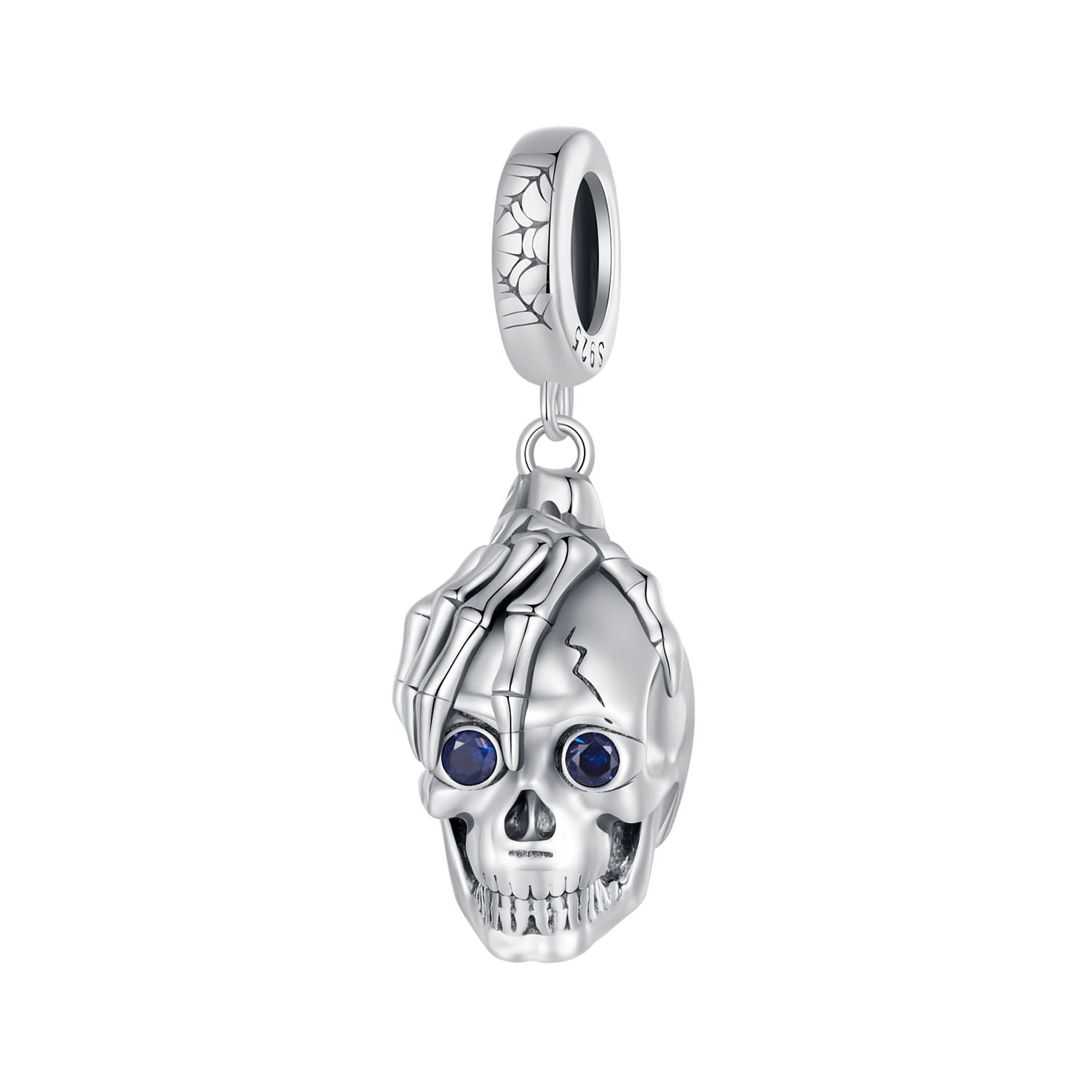 Czaszka kryształ srebrny charms zawieszka kryształki beads