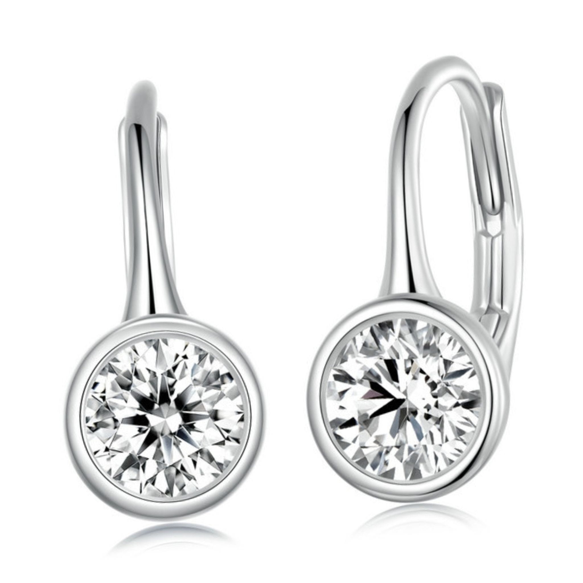 Kolczyki srebrne z Moissanitami 0,5ct bigle zamykane srebro 925