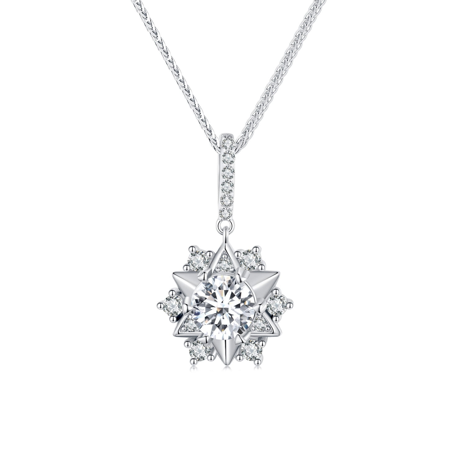 Srebrny naszyjnik Moissanit gwiazdka 1,0 ct srebro 925