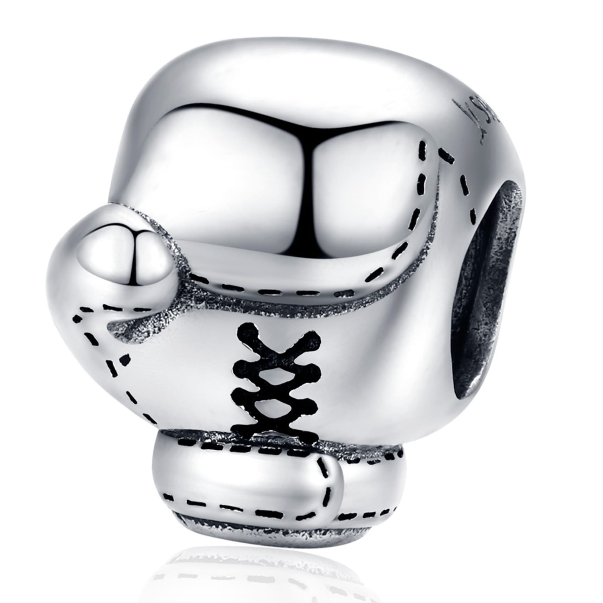 Rękawica bokserska srebrny charms koralik beads srebro 925
