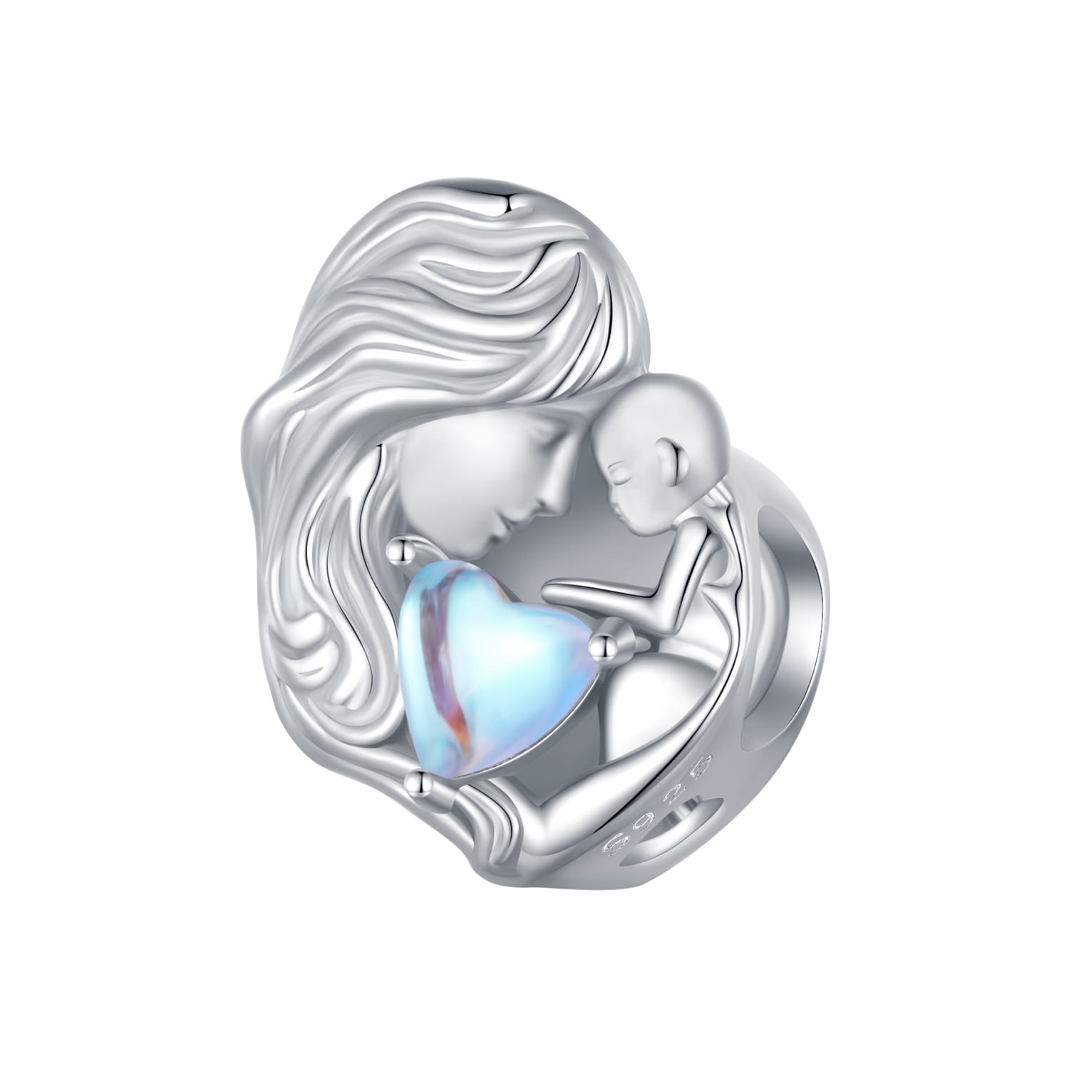 Mama i dziecko serce srebrny charms koralik beads