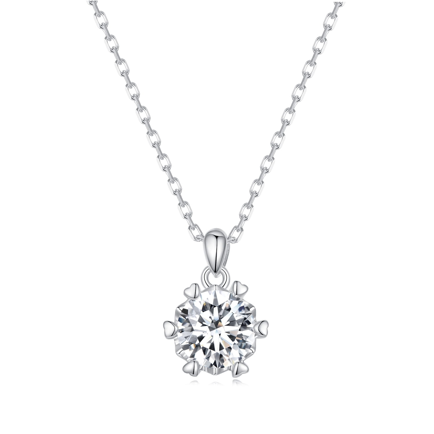 NM05 Naszyjnik Moissanit 8,0 x 8,0 mm 2,0 ct srebro 925
