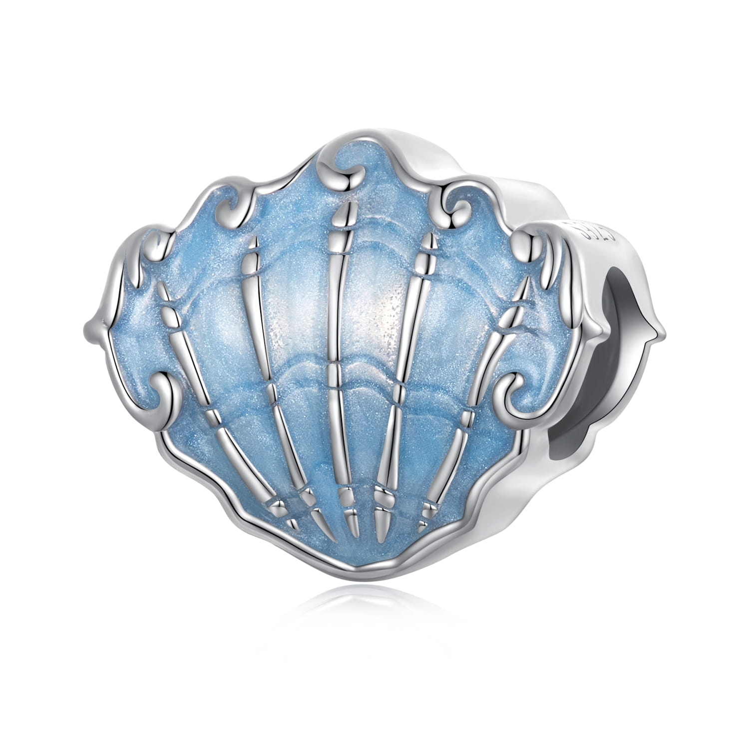 Morska muszelka srebrny charms koralik beads srebro 925