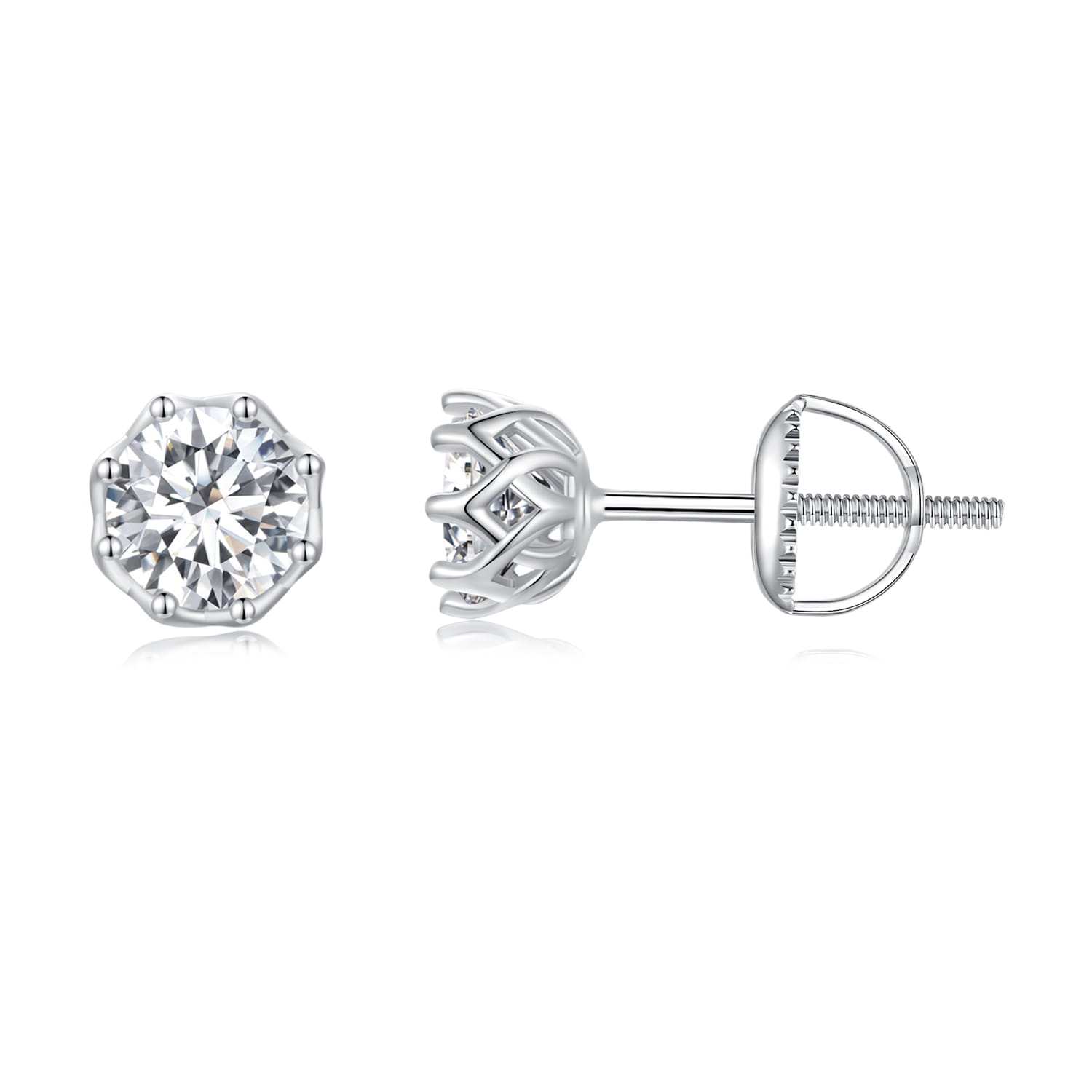 Srebrne Kolczyki Moissanity 0,5 ct sztyfty srebro 925