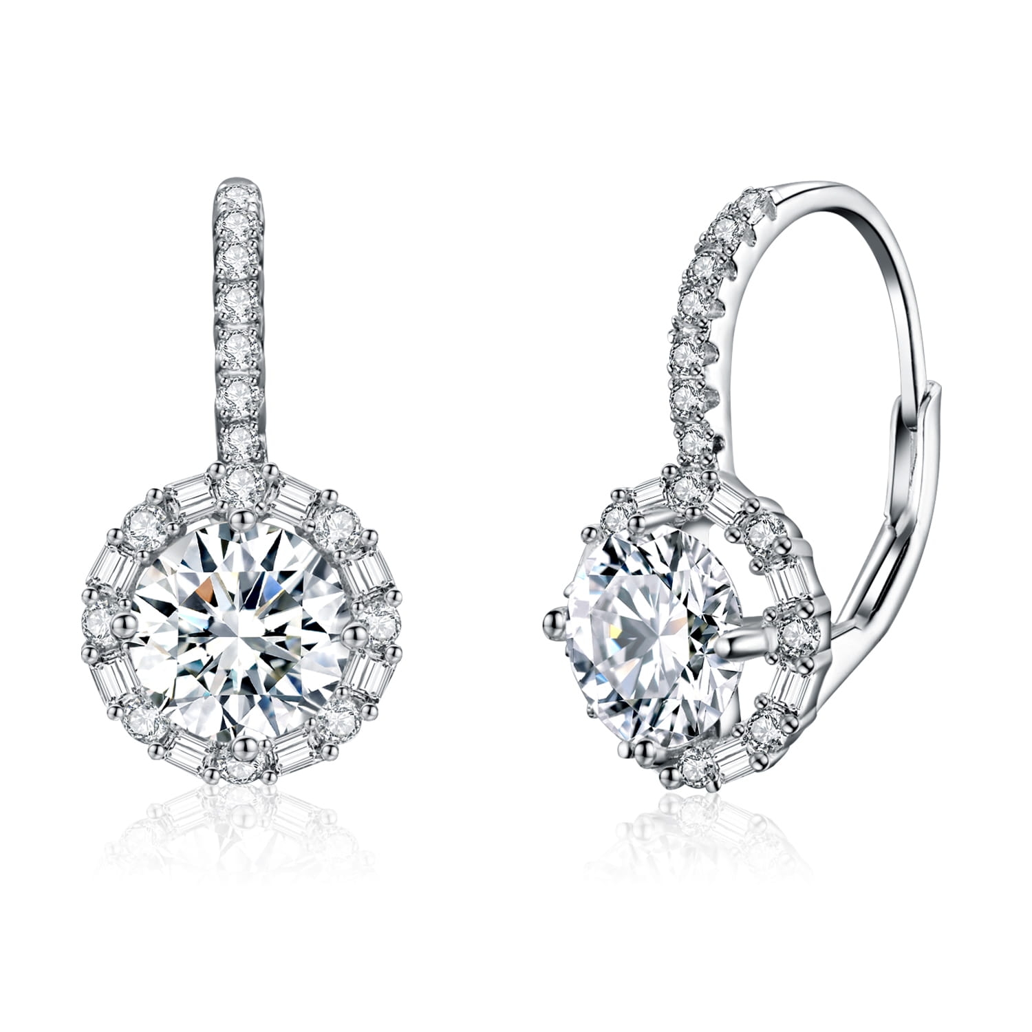 Kolczyki Moissanit 1,0 ct srebro 925 bigiel angielski