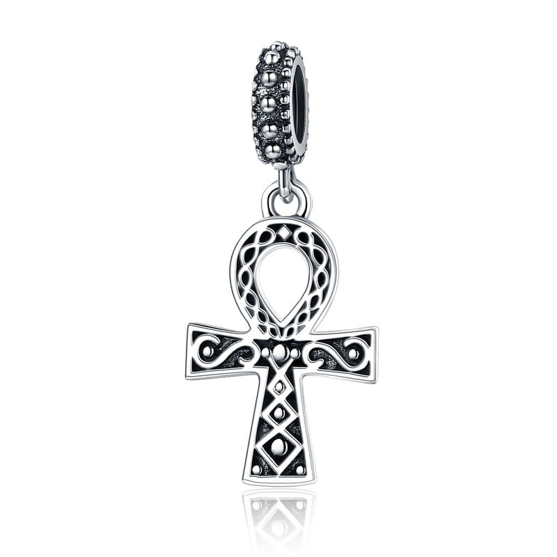 Krzyż w znaki nieskończoności charms koralik beads srebro 925
