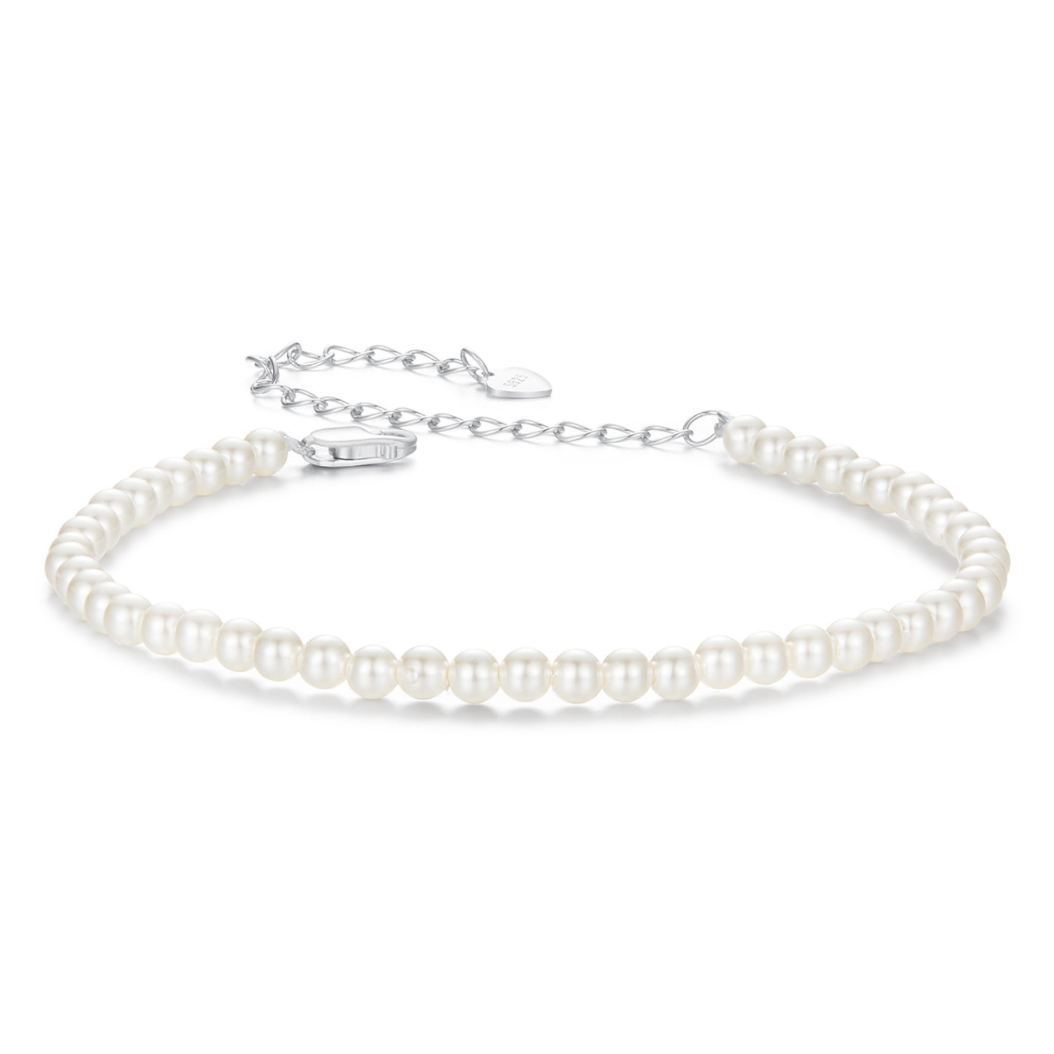Elegancka srebrna bransoletka z perełkami seashell srebro 925