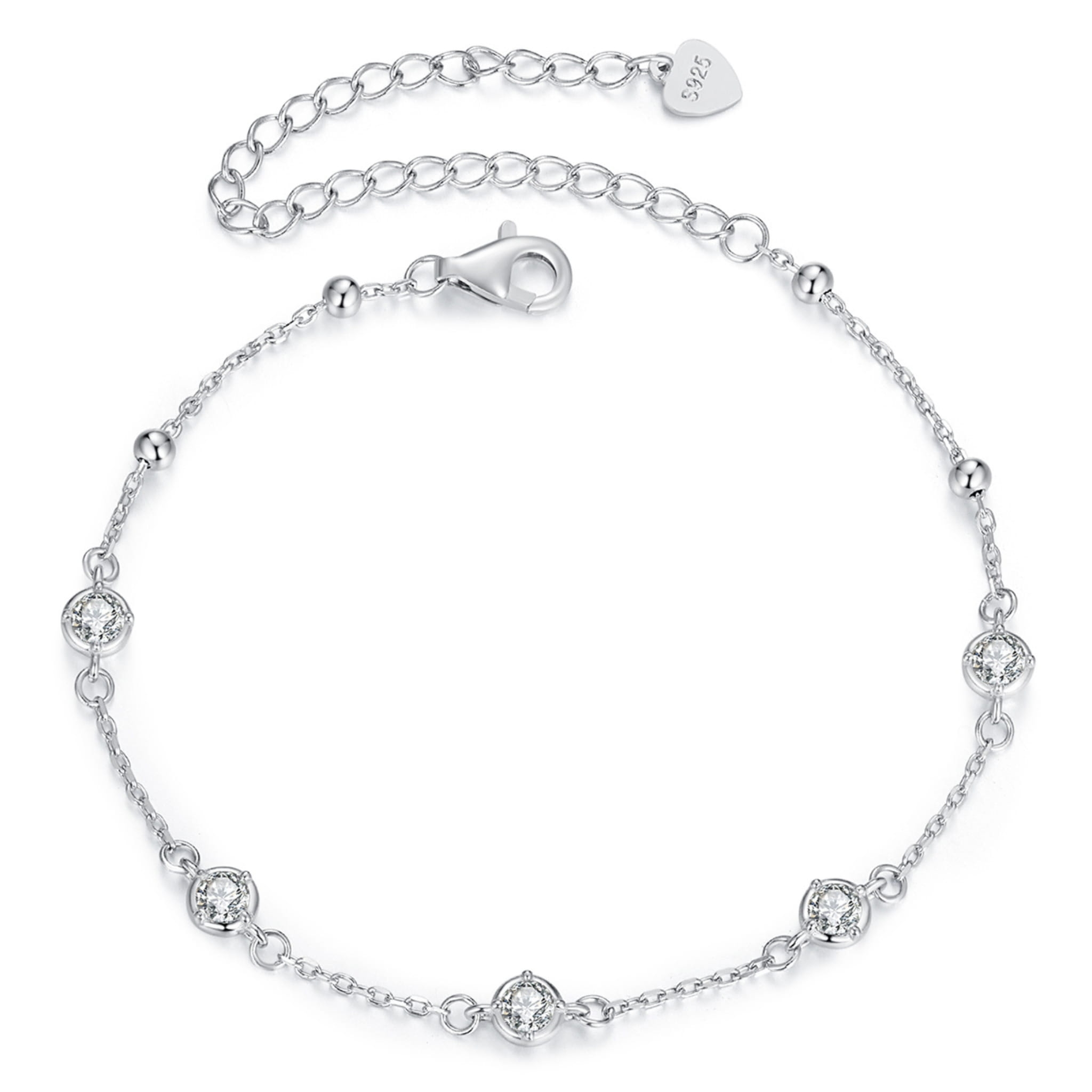 Srebrna bransoletka z Moissanitami 0,1 ct srebrna 925