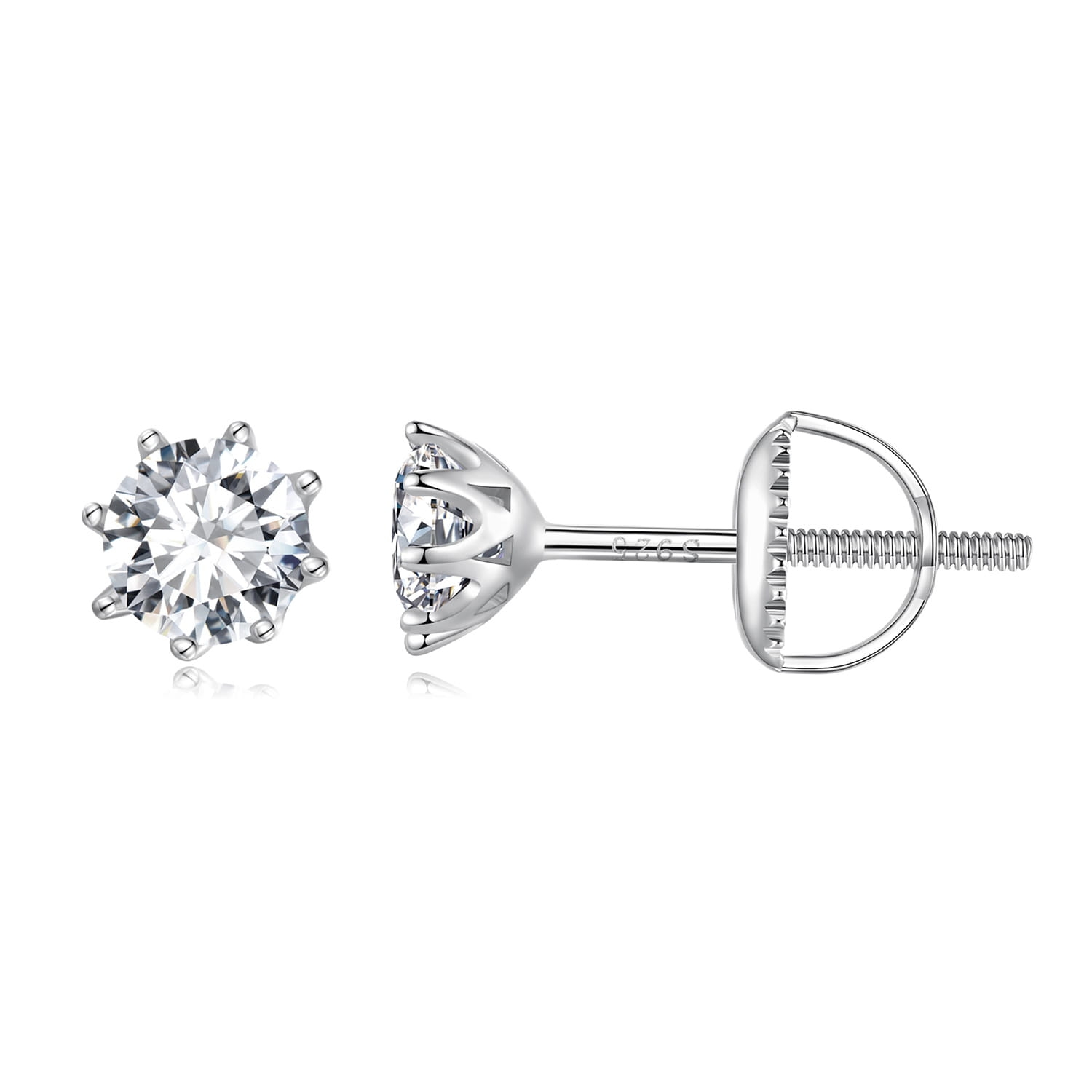 Srebrne kolczyki Moissanity 0,5 ct sztyfty srebro 925