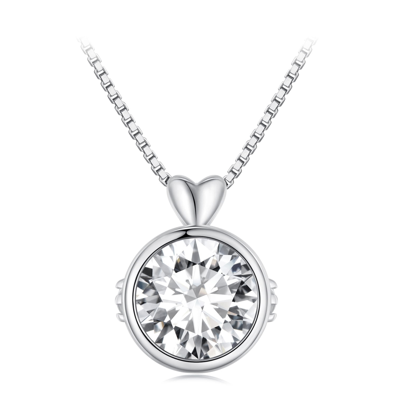 NM06 Naszyjnik Moissanit 6,5x 6,5 mm 1,0 ct srebro 925