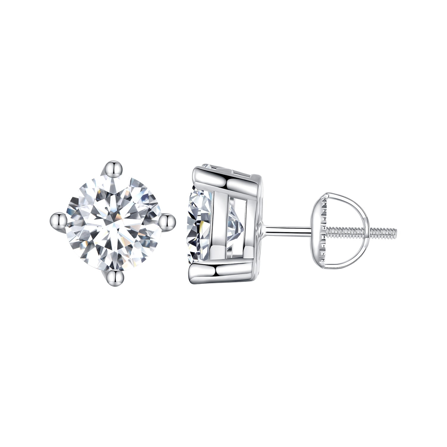 Kolczyki Moissanity 2,0 ct. sztyfty srebro 925